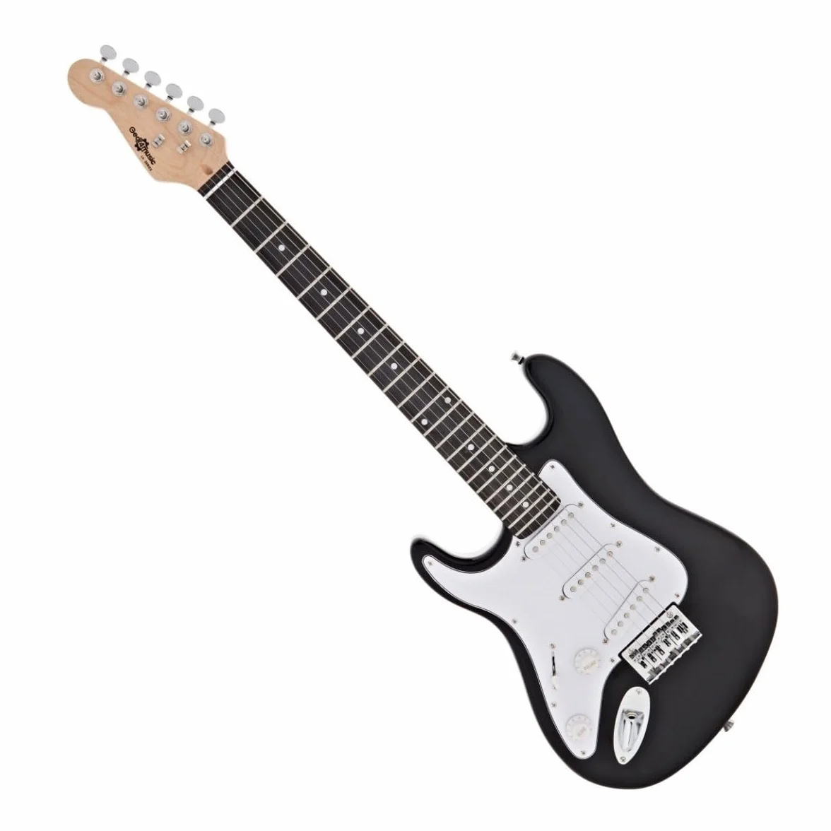 Guitarra eléctrica zurda tamaño 3/4 para principiantes con amplificador de 10W y accesorios, negro