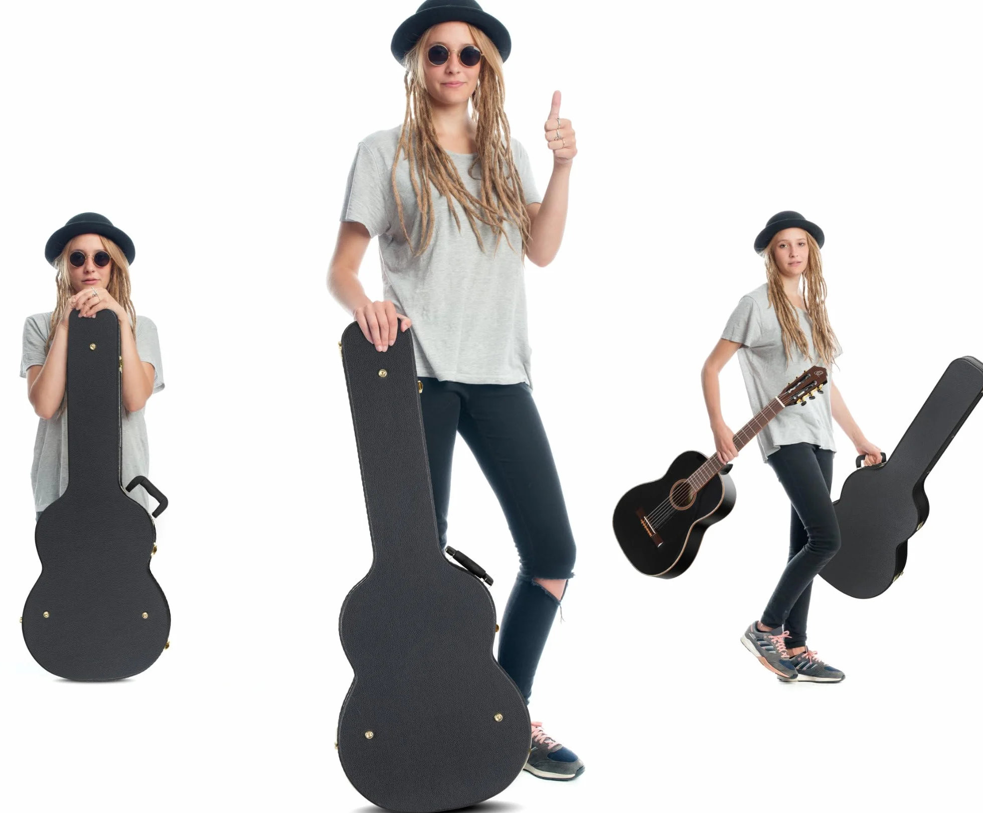 ROCKTILE Funda Guitarra Clásica - Maletín rígido Resistente con diseño clásico