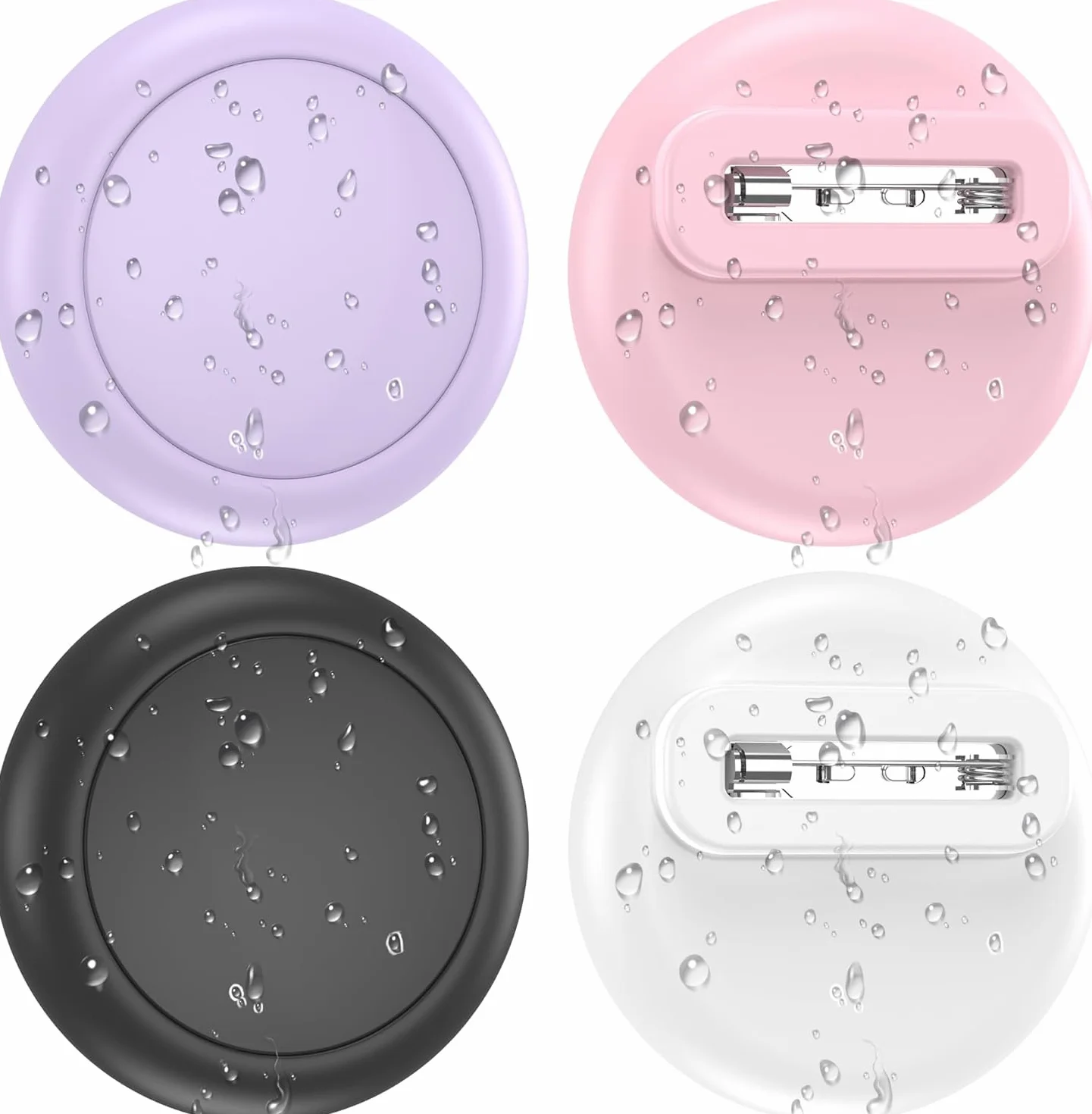 SPGUARD Pack de 4 Fundas Ocultas Impermeables para Apple AirTag 1/2, Protectora de Silicona con Imperdibles de Seguridad