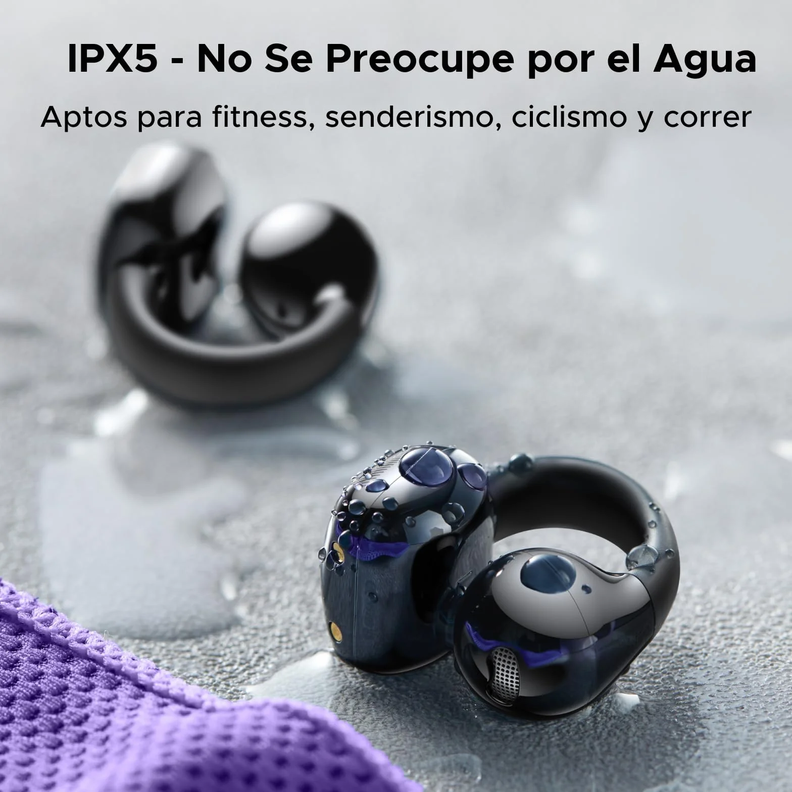 UGREEN HiTune S3 Auriculares Inalámbricos Audifonos Deportivos Auriculares Abiertos con Clip y Cancelación de Ruido ENC 30H de Reproducción Bluetooth 5.4 Carga Rápida USBC HiFi IPX5 Impermeable Negro