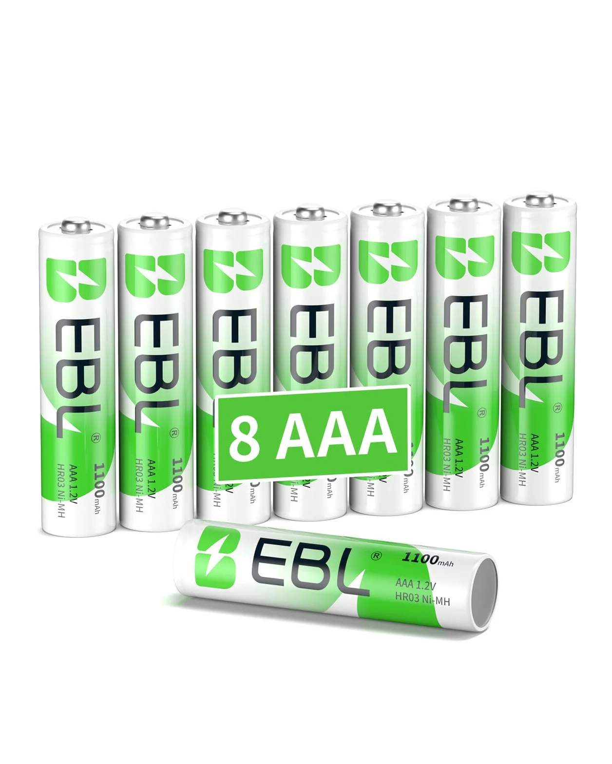 EBL 1100mAh AAA Ni-MH Pilas Recargables 1,2V 8 Piezas