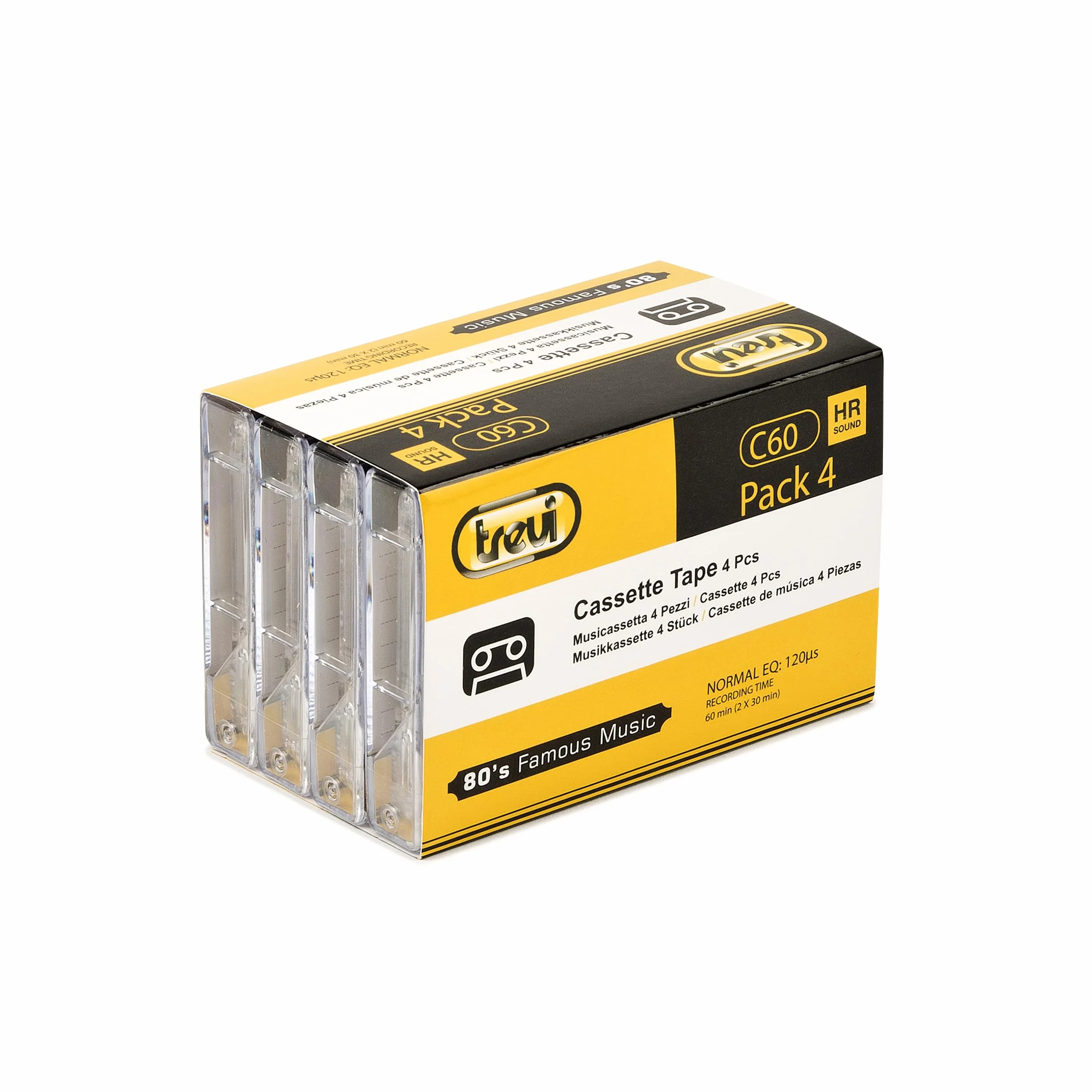 Trevi C60 HR Pack 4 Audio Cassette 60 min Cinta de Audio/Video