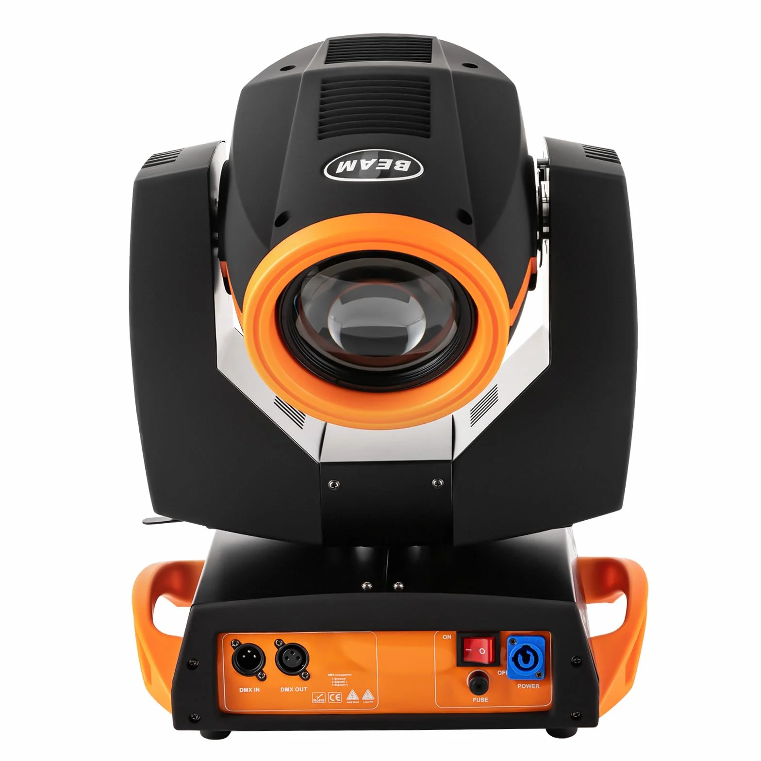 Moving Head, 230 W 7R Beam iluminación de escenario Faro Moving Head Light DMX512 con 8+16 prisma 14 colores 17 gobos rotación 540° para fiesta DJ discoteca club bar boda concierto espectáculo en vivo