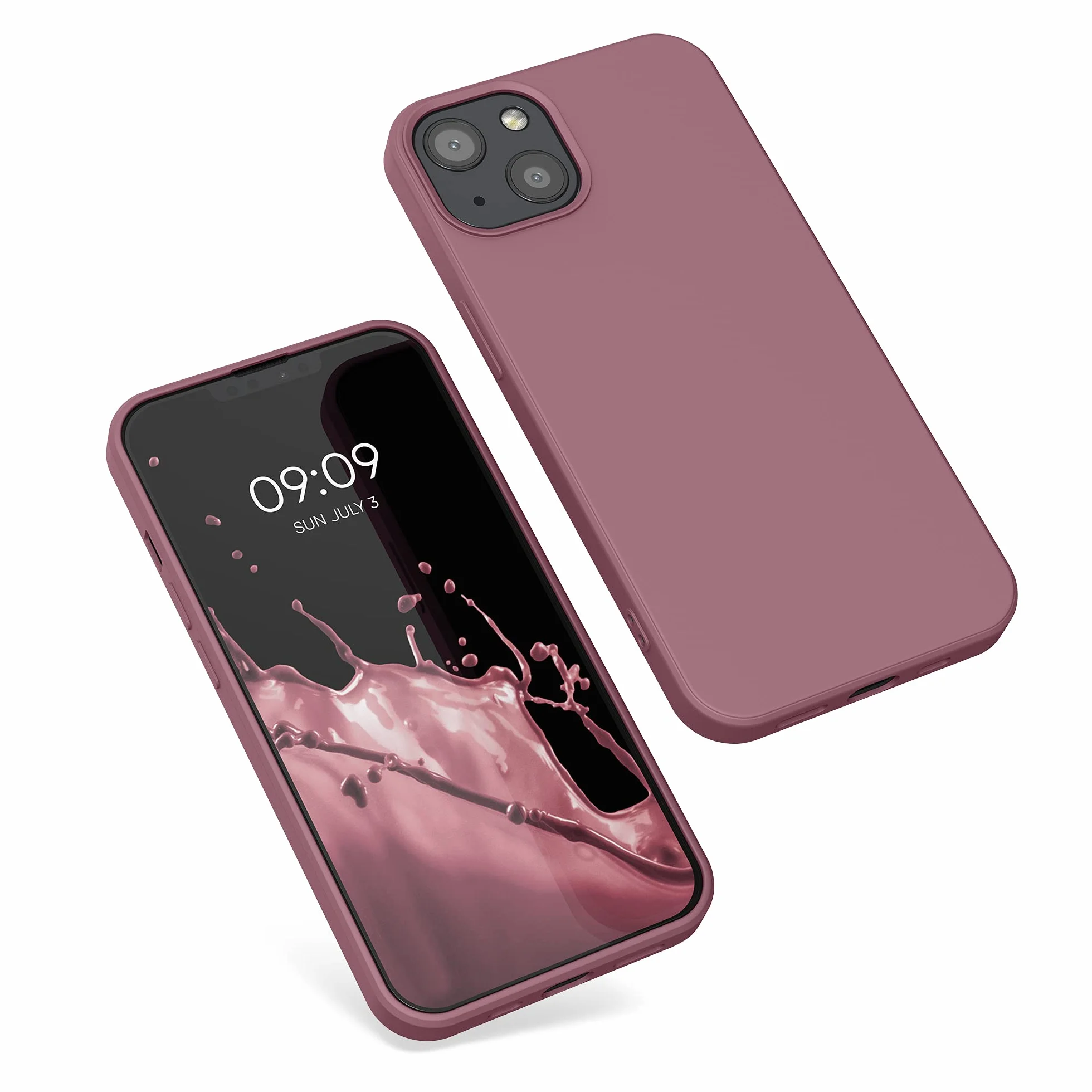 kwmobile Funda de Silicona para Apple iPhone 13, Protector Antigolpes Suave, Rosa Oscuro