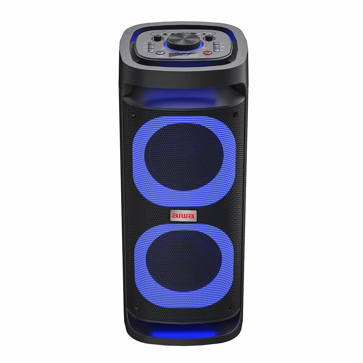 AIWA KBTUS-D800 - Altavoz Trolley, RGB-LED con Bluetooth, Micrófonos Dobles y Función