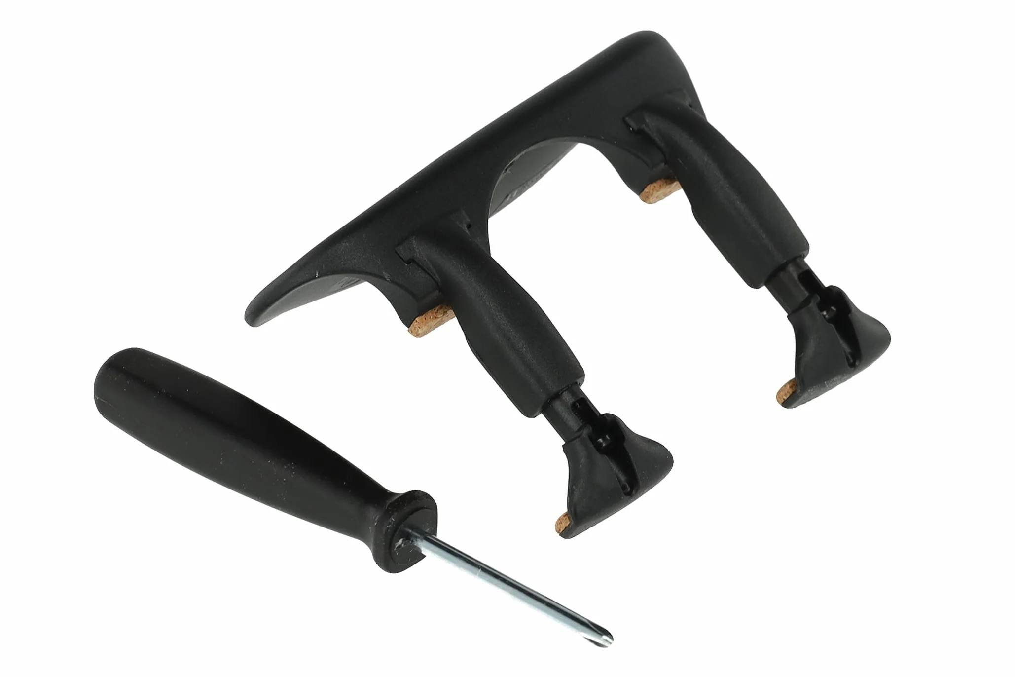 Barbada Wittner, barbada central (centrada) violín 1/2-1/4, plástico de alta tecnología, anatómicamente formada, probada contra alergias, con destornillador, negro, 253131