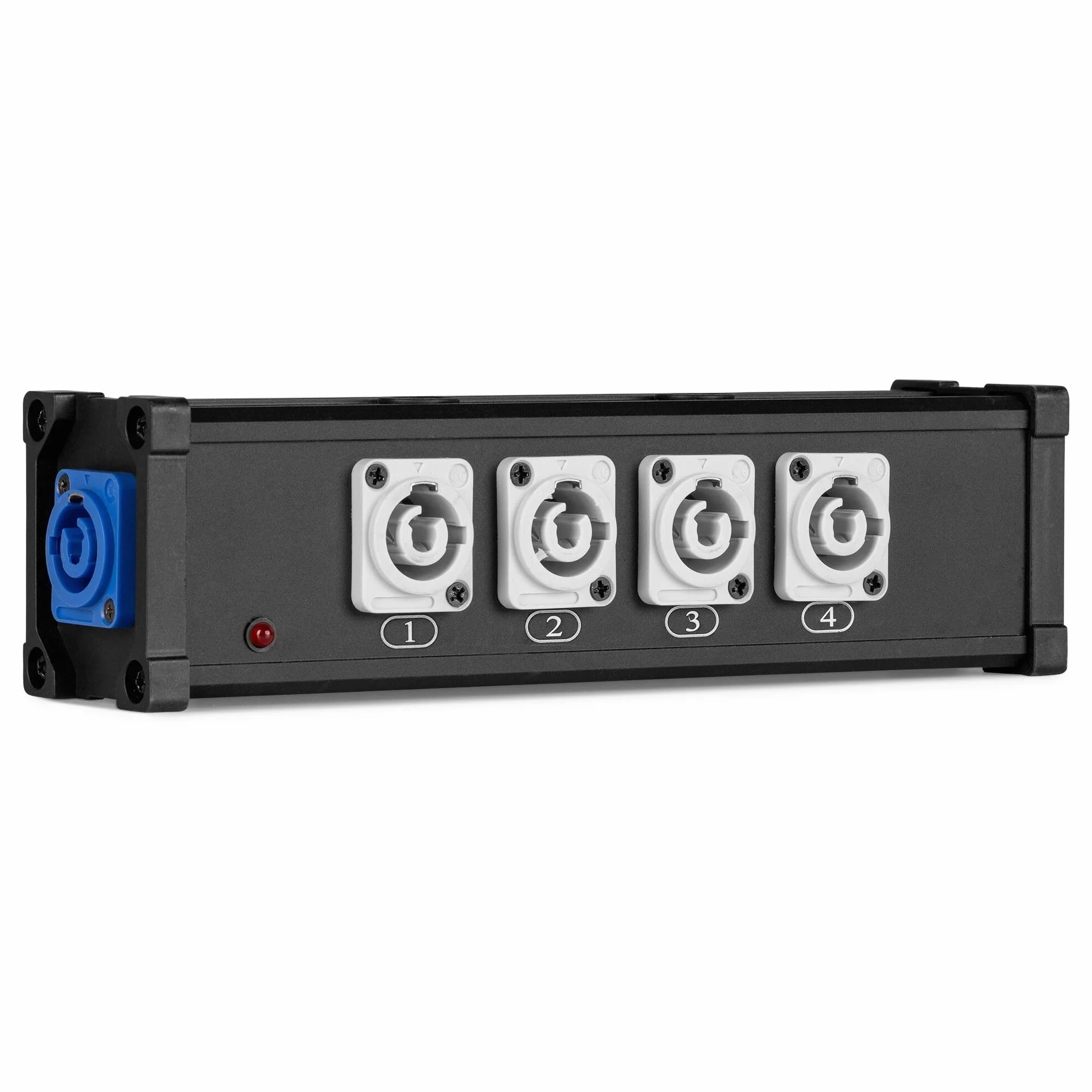 Power Dynamics Connex PSB25 Divisor de potencia PowerCon de 5 vías, distribución de energía portátil, 5 salidas PowerCon, conexiones seguras Twist-Lock, caja de escenario para actuaciones en escenario