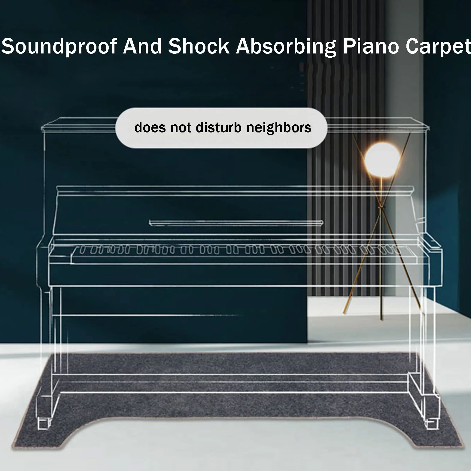Alfombra Insonorizacion, Alfombra para Piano 160×70cm, Alfombrilla Insonorizada/Aislamiento Acustico, Alfombrillas Antideslizantes,(Color:Caqui)