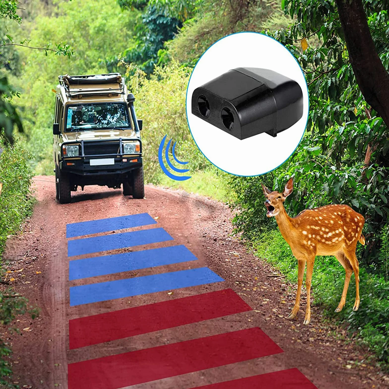 4 Piezas Alarma de Advertencia de Animales, Silbato de Alerta de Animales, Dispositivos de Silbato de Advertencia, con Cintas Adhesivas de 4 Piezas, para Coches, Camiones y Motos