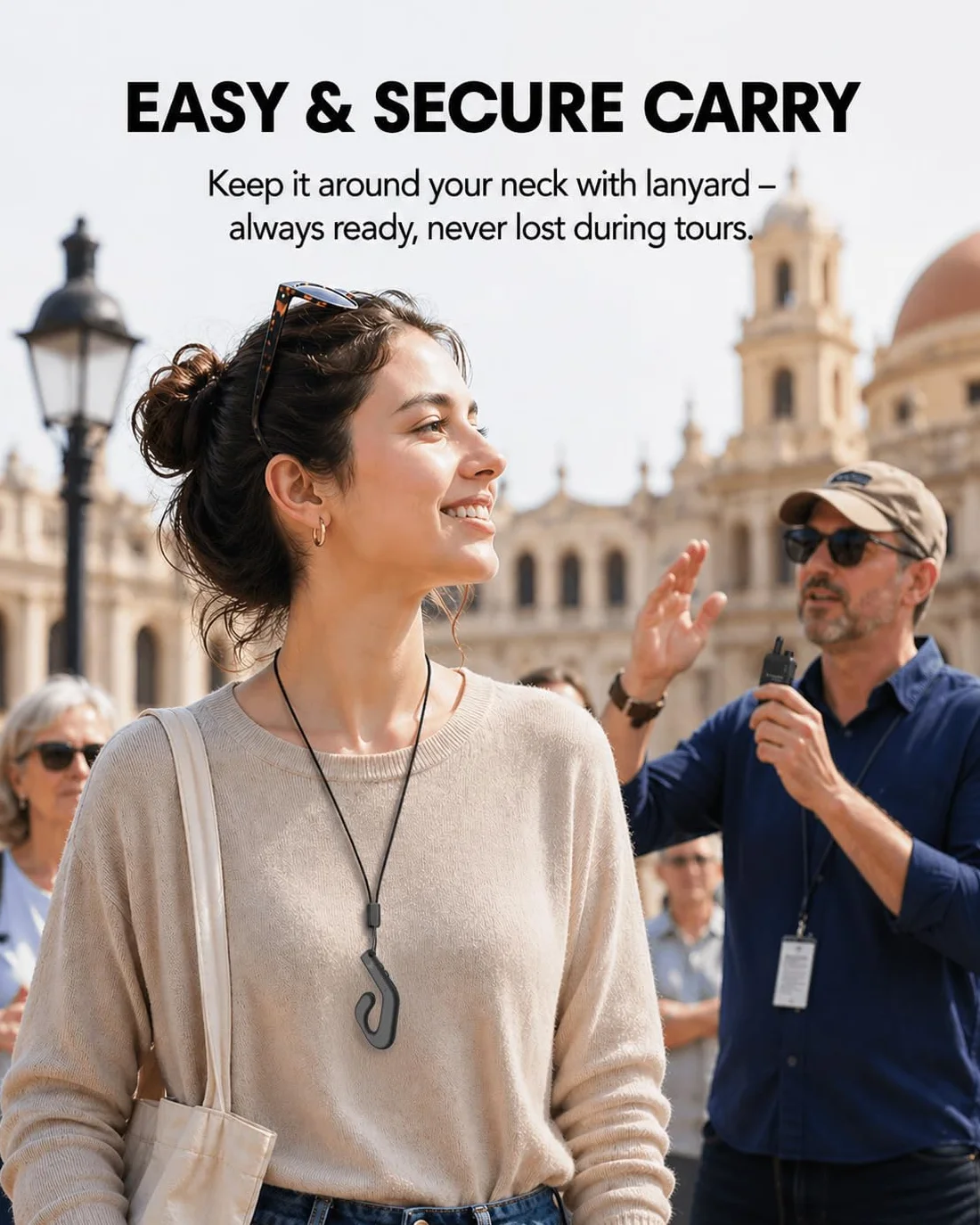 Avantree AudiTour – Sistema de guía turística inalámbrico con 10 Auriculares Open-Ear, Sistema de Audio fácil de Usar para museos y visitas guiadas, Grupos pequeños, Escucha asistida