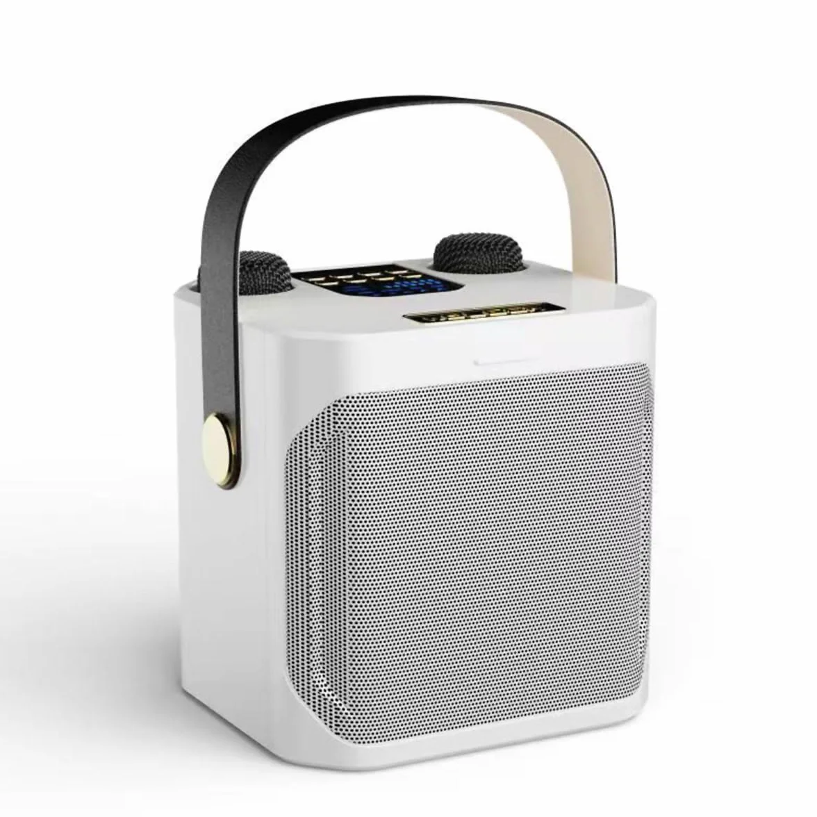 Klack Altavoz Subwoofer Karaoke Doble micrófono, Bluetooth, 100W, Cambiador de Voz - Gris