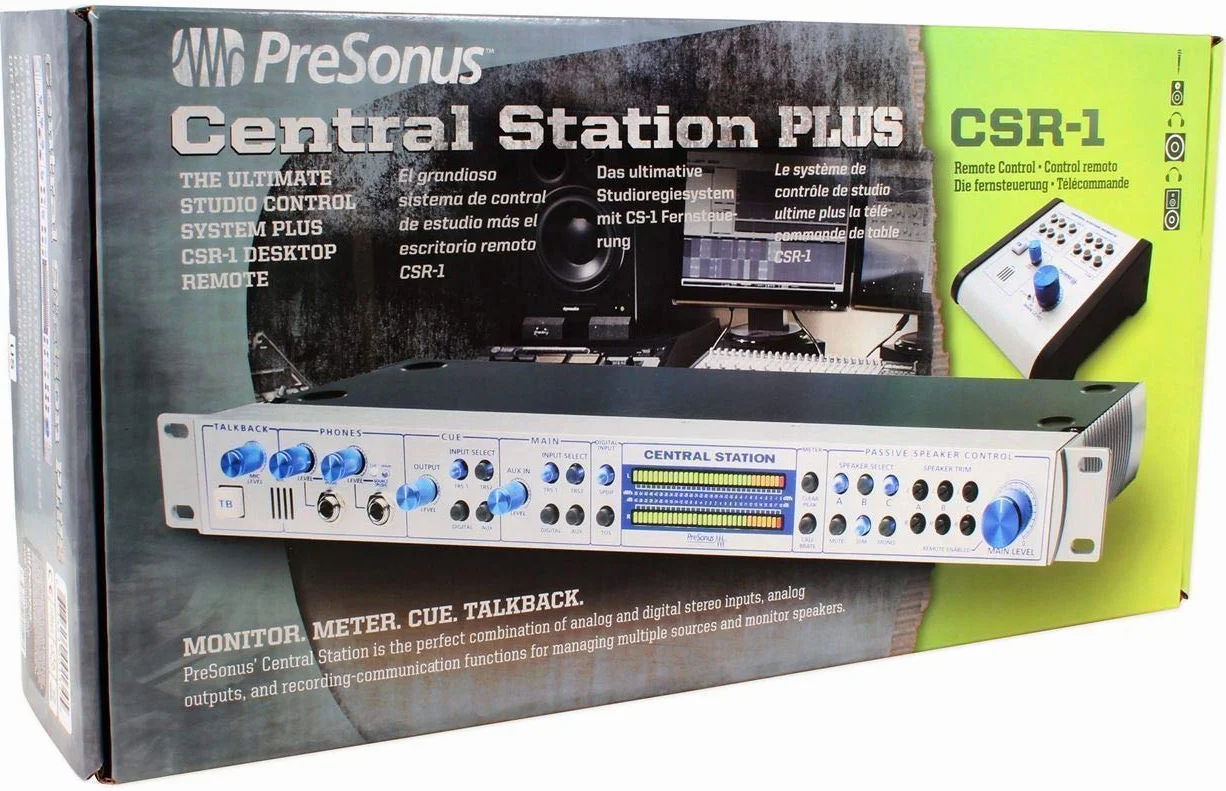 PreSonus Central Station PLUS: Studio Control Center with Remote Control, plata