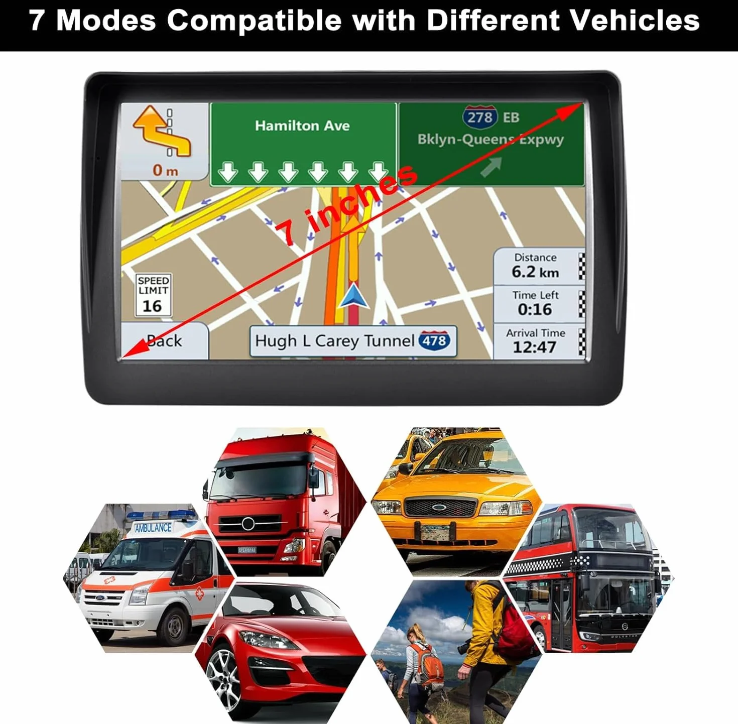 Navegador GPS 7 Pulgadas para Coche 2025 – Mapas Europa, Alertas Velocidad, Guía Voz