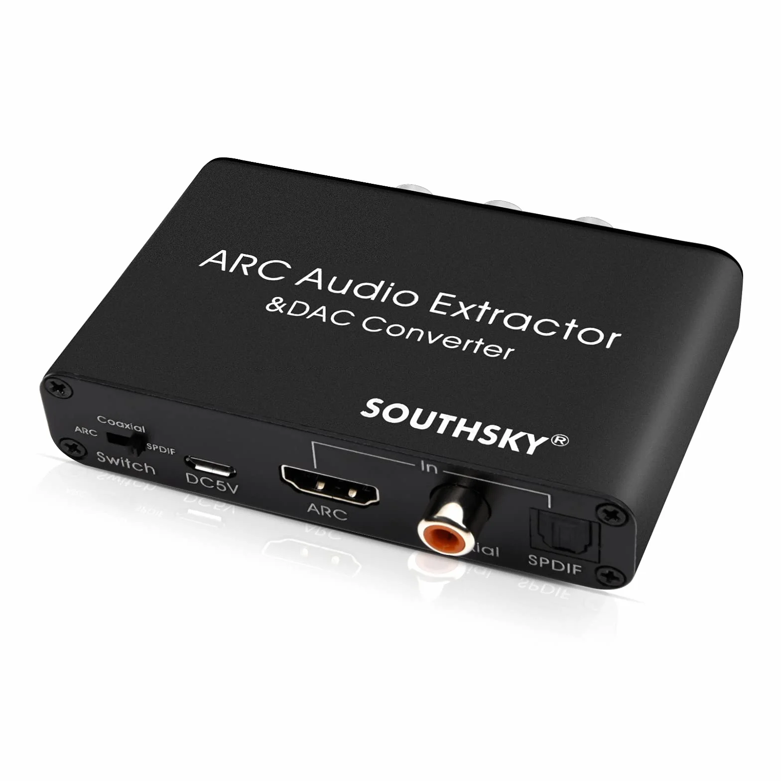 SOUTHSKY 192KHz DAC Converter, Adaptador Digital a Analógico RCA L/R, HDMI ARC a SPDIF Coaxial 3.5mm L/R, CEC Volumen Ajustable