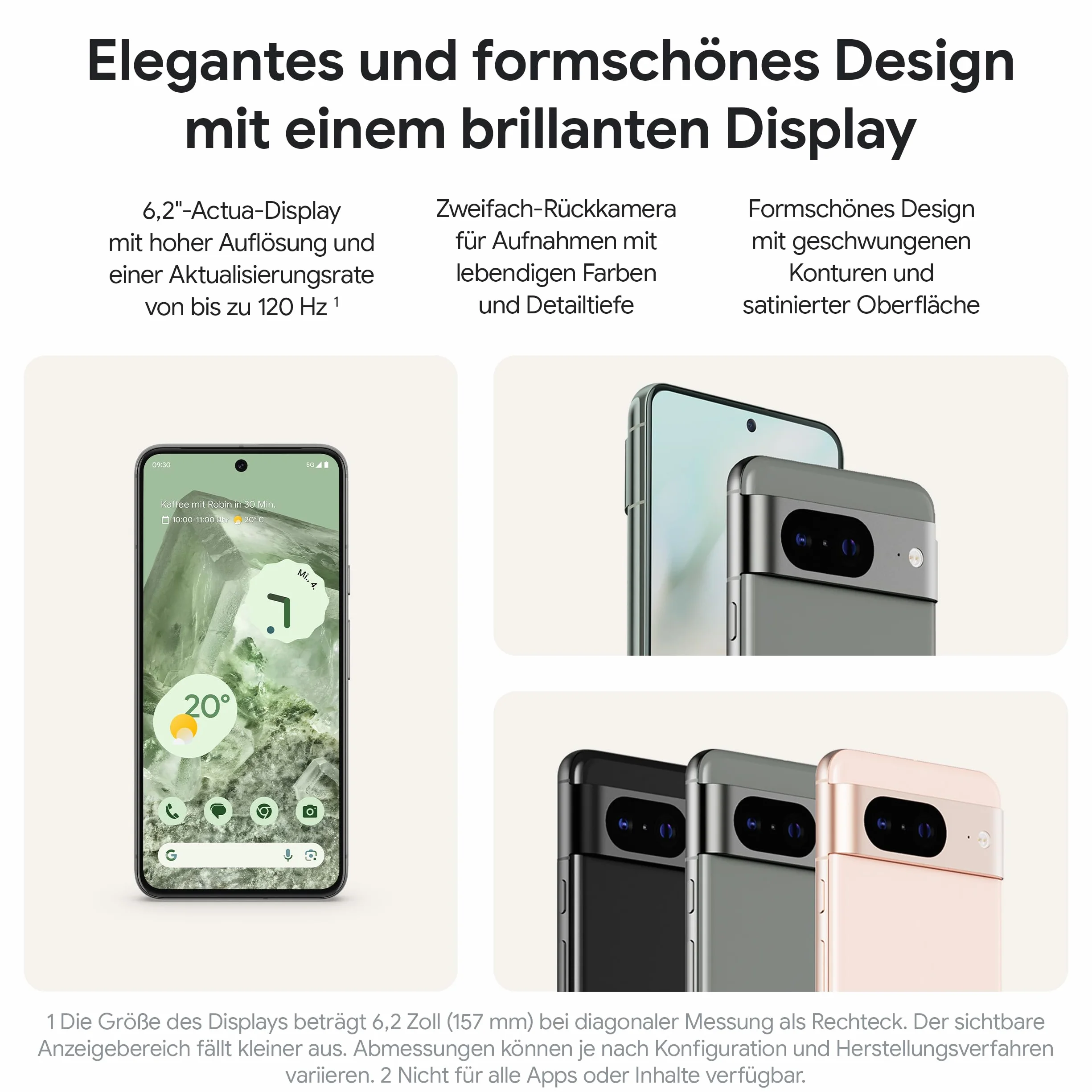 Google Pixel 8 - SIM-freies Android-Smartphone mit leistungsstarker Pixelkamera, 24 Stunden Akkulaufzeit und leistungsstarken Sicherheitsfunktionen - Rose, 128 GB (Refurbished)