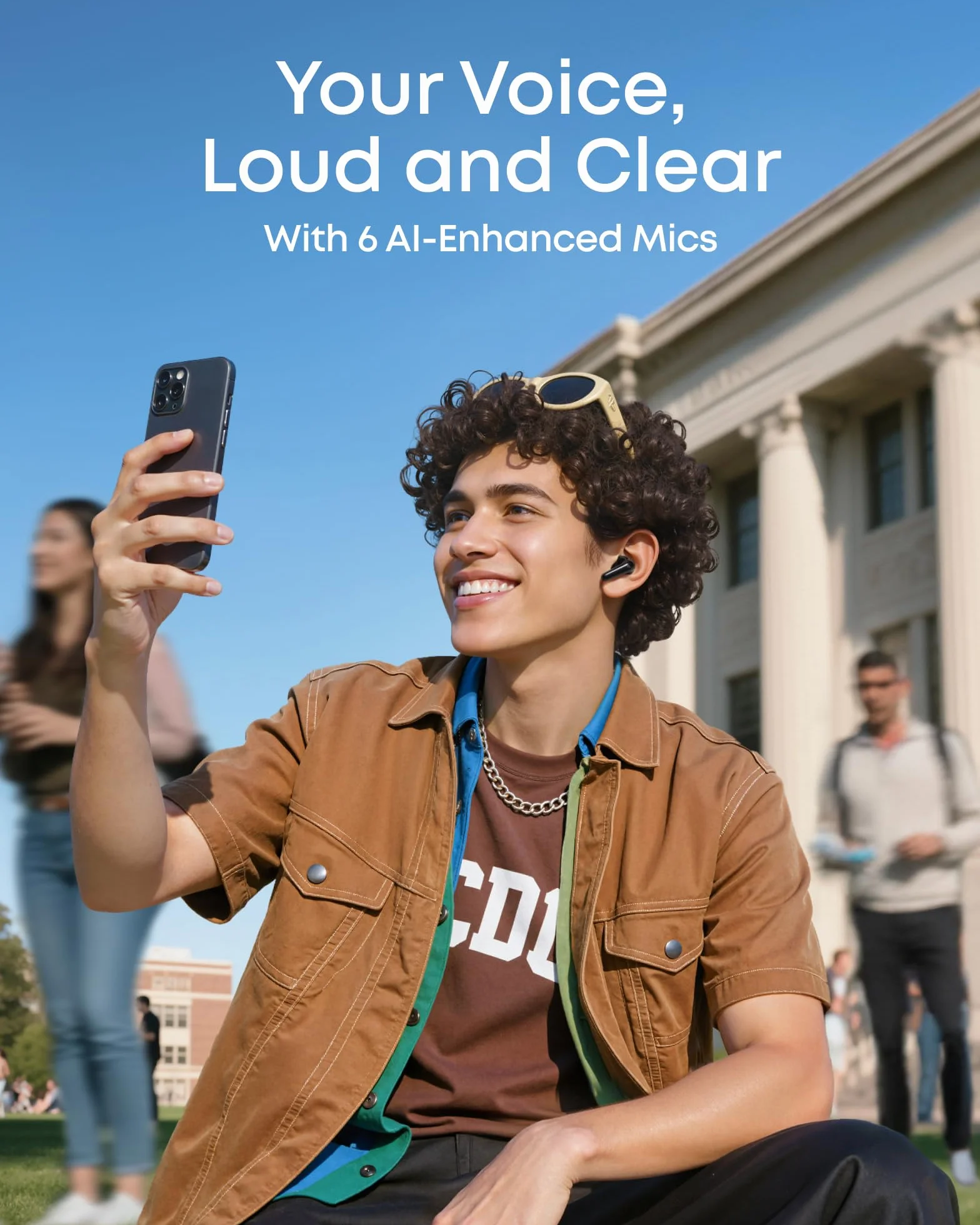 soundcore P31i Auriculares Inalámbricos Bluetooth de Anker, Cancelación de Ruido en Tiempo Real, Auriculares Traductores, Sonido de Alta Resolución LDAC, 50h de Uso, Carga Rápida, Audio Espacial, IP55