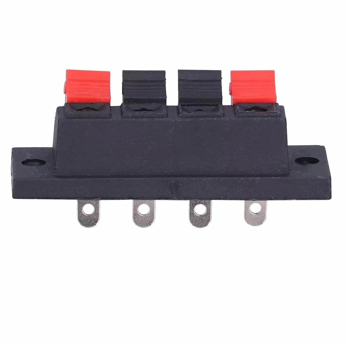 TECHZOCO Bornes para Altavoz, Terminal para Altavoces, Regleta de Bornes, Conexión por Soldadura, ABS, 4 Terminales, 70x24x22 mm
