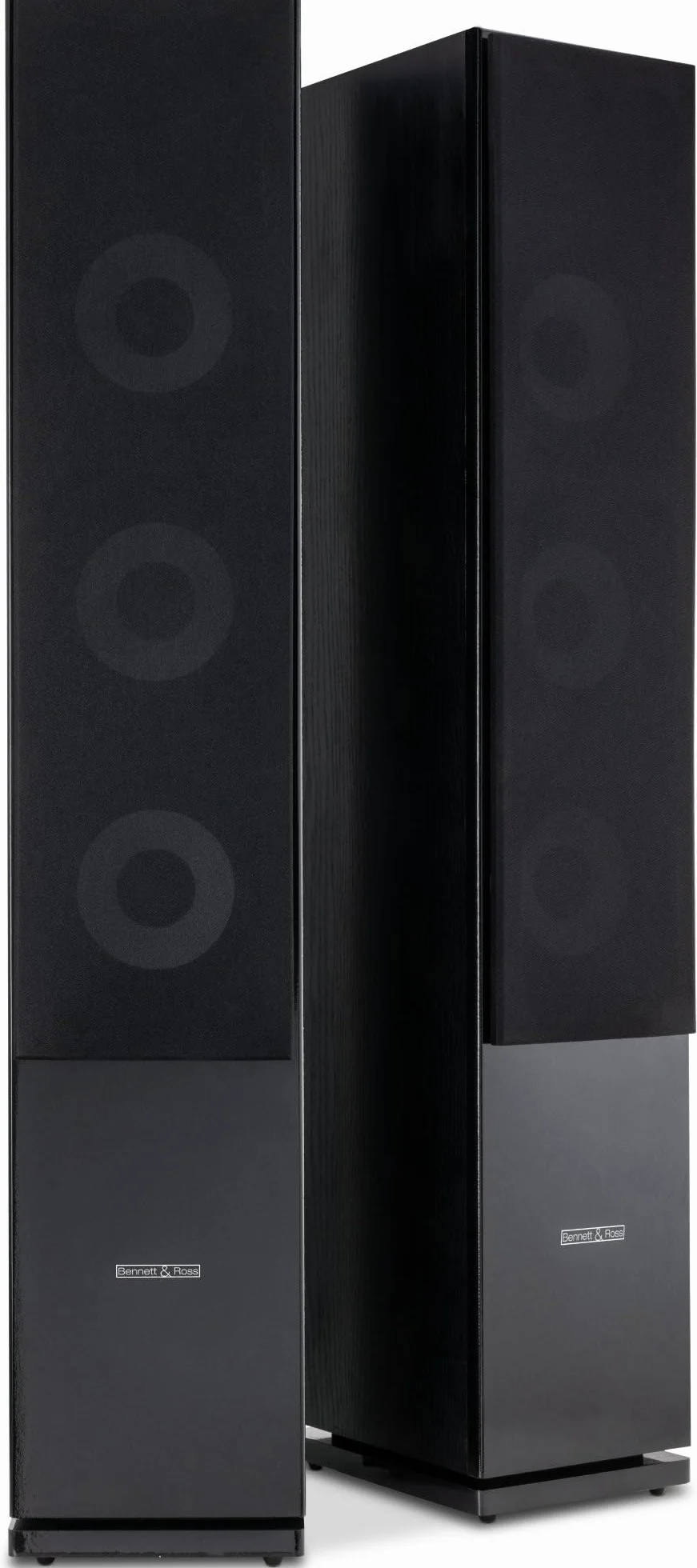 Bennett & Ross Ultrasphere Pareja De Altavoces HiFi De Pie De 3 Vías - 200W RMS - 2 x 6,5" Woofer - 6,5" Altavoz Medio - 1" Tweeter - Construcción Bassreflex - Acabado con Veta De Madera - Negro
