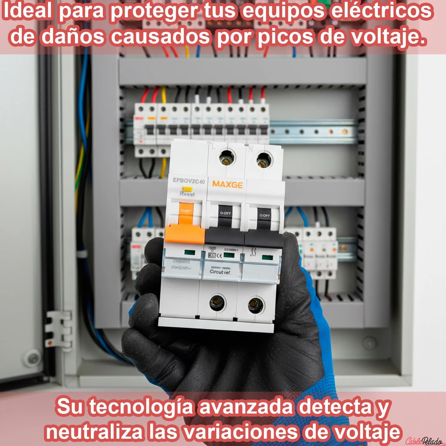 CABLEPELADO Protección combinada sobretensiones IGA permanente + transitoria Clase C | Norma EN50550 | Poder de corte: 1000A | 2P | 32 A