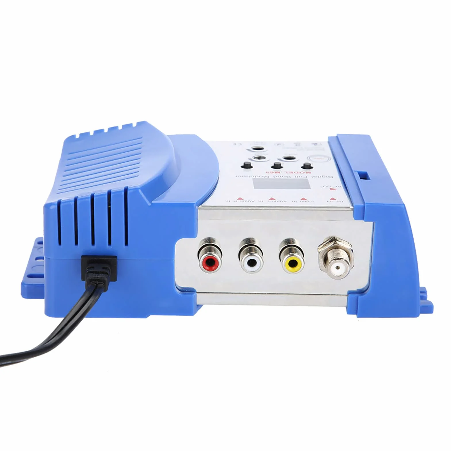 Modulador RF, Modulador M69L para TV Doméstica, Convertidor de Señal AV a RF, Adaptador de Frecuncia Dual VHF y UHF, Conversor con Salidas Ajustables, Compatible con Todos los Sistemas CATV(Plug UE.)