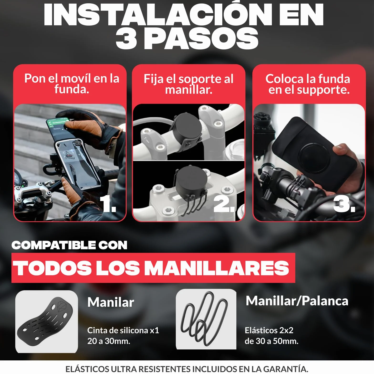 Shapeheart Funda Impermeable Táctil XL Soporte Móvil Moto Magnético Universal para Manillar