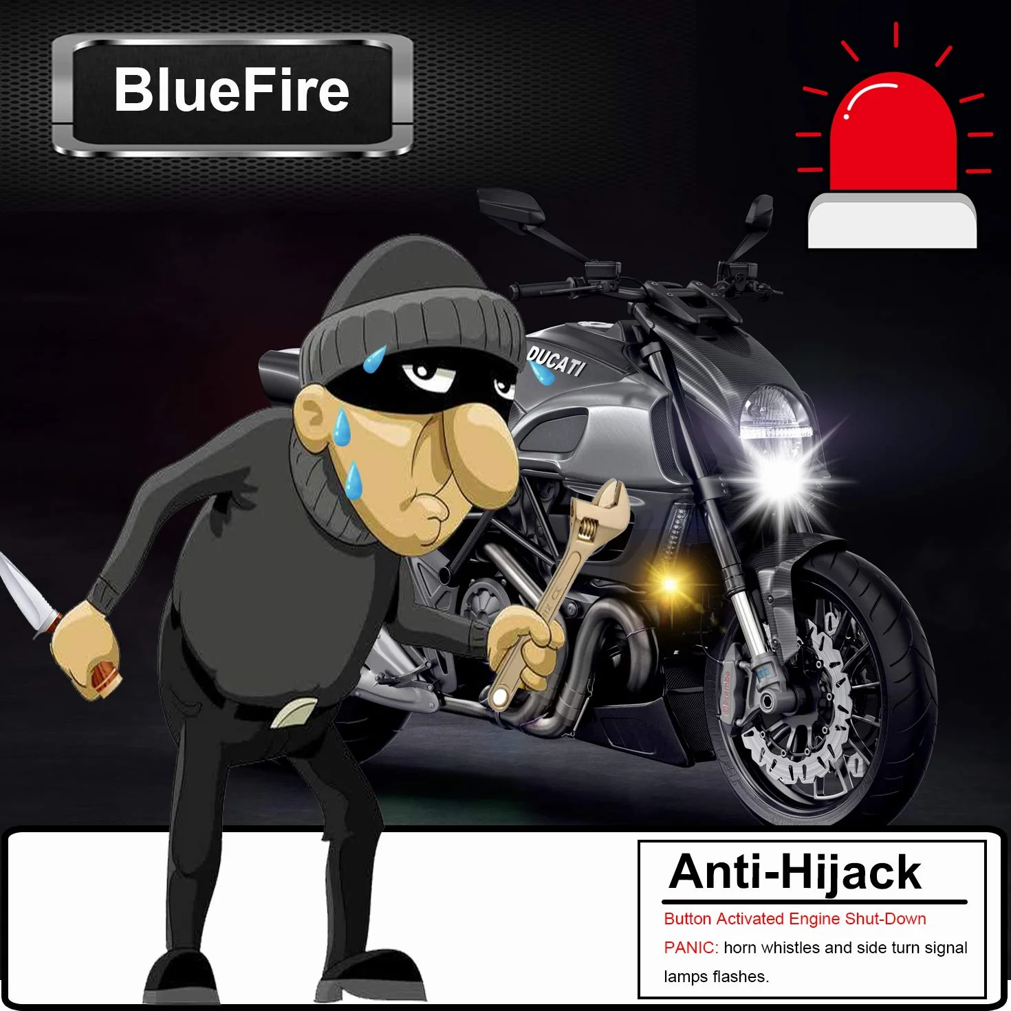 ShinePick Alarma Moto con Mando, Sistema de Alarma Antirrobo Alarma 125db para Motocicletas de 12V