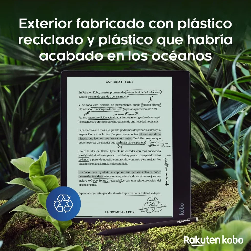 Kobo Elipsa 2E eReader 10,3" Pantalla Táctil Antirreflejos ComfortLight Pro Incluye Kobo Stylus 2 Brillo Ajustable Wi-Fi 32 GB
