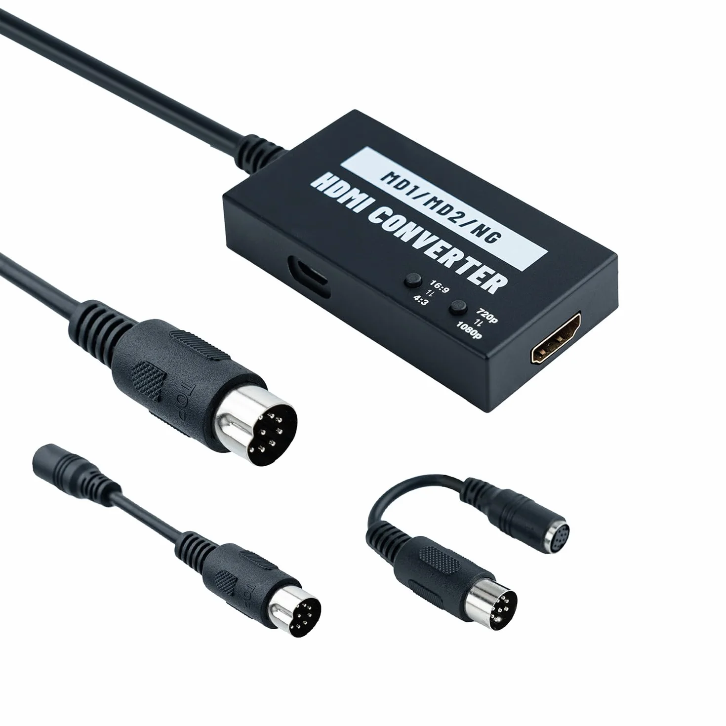 Mcbazel Adaptador HDMI Seamless para Mega Drive/Neogeo HDTV, convertidor de vídeo Multifuncional 4:3/16:9, 720P/1080P（Consola Original sin modificar y Salida RGB necesaria）