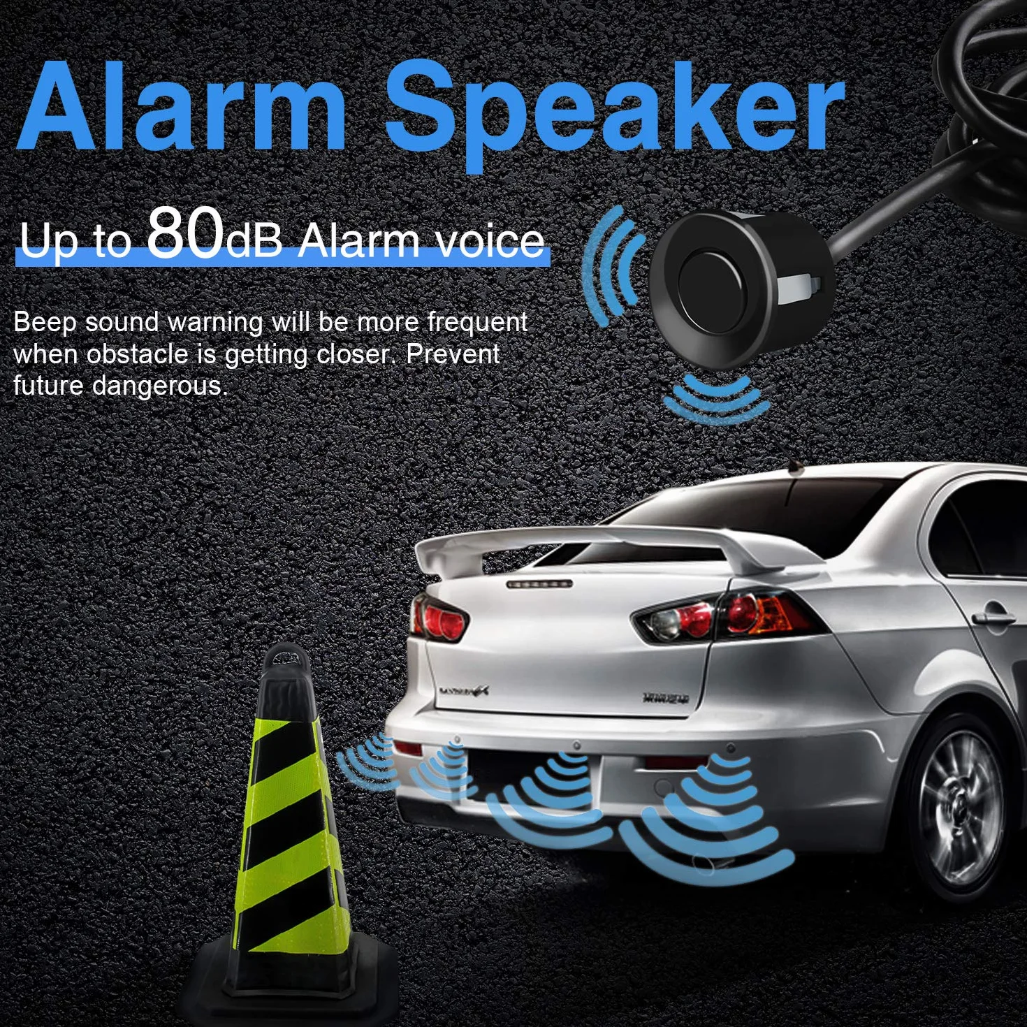Sensores de Aparcamiento, Aolead Sensor Aparcamiento Coche Radar Reserva con 4 Sensores y Bibi Alerta de Sonido - Negro