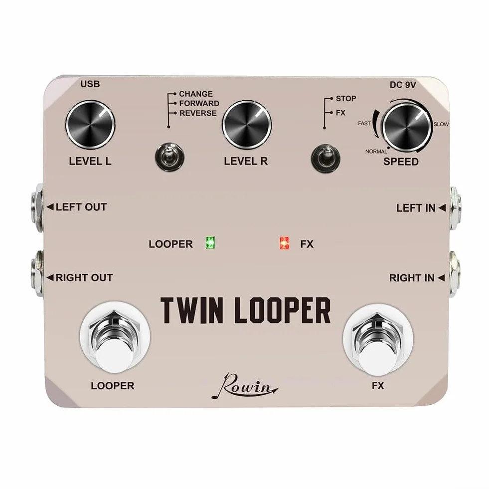 Pedal Looper para guitarra eléctrica de tamaño pequeño, bucles inversos, manipulación de velocidad, True Bypass
