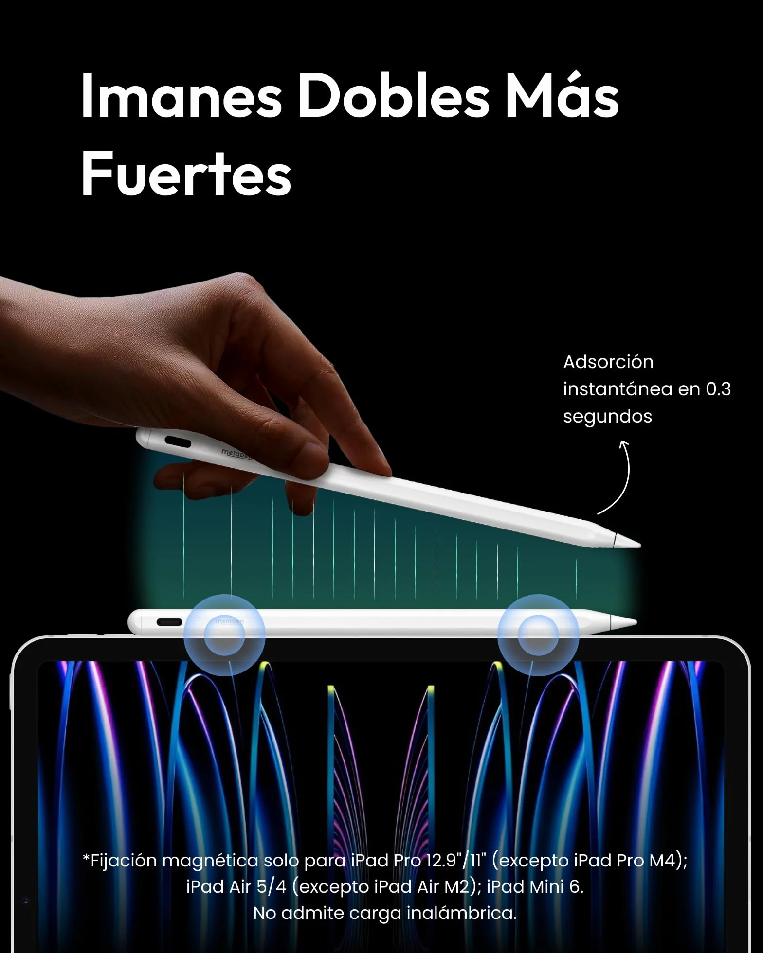 Metapen A8 Lápiz para iPad 2018-2026 con Atracción Magnética y Precisión de Píxeles