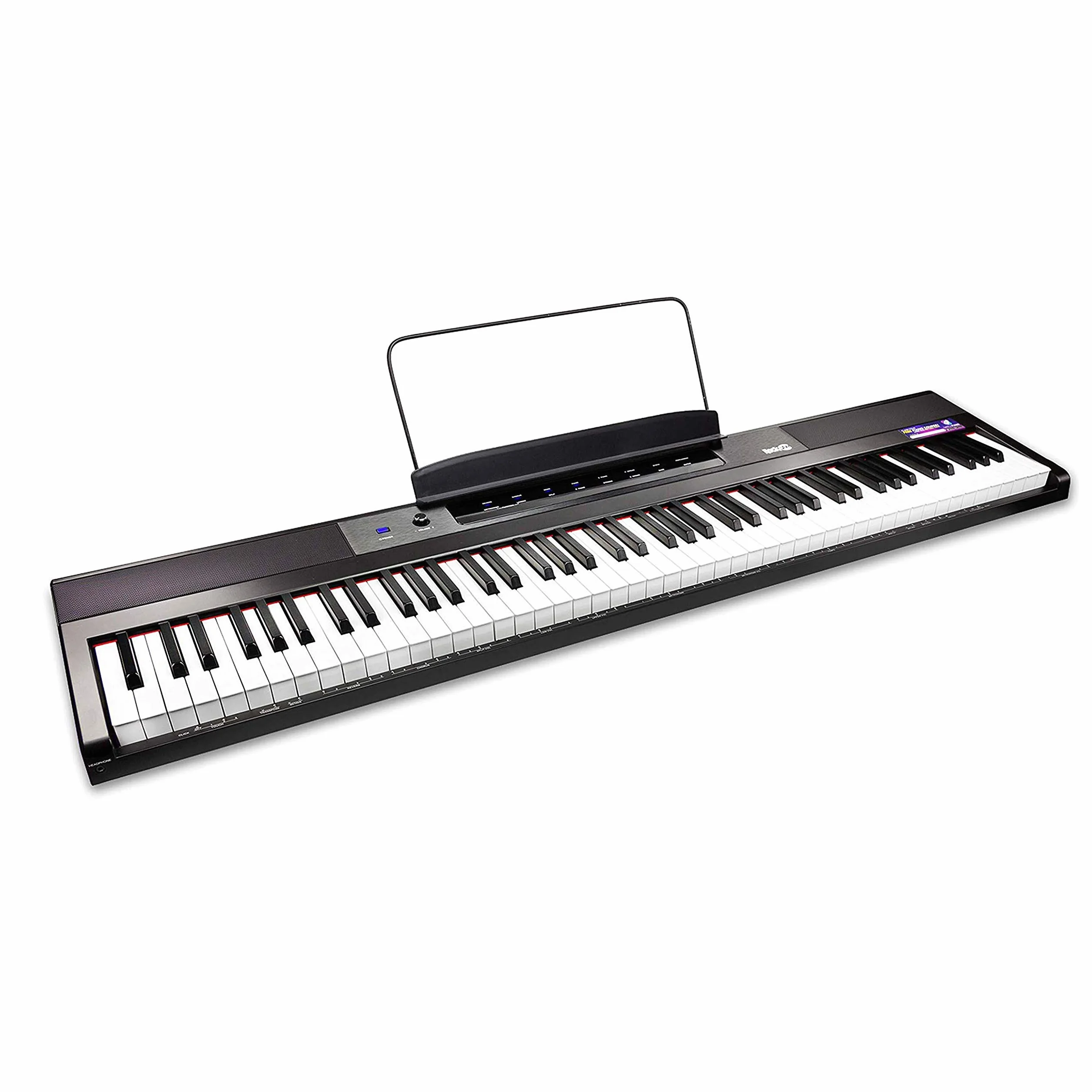 Rockjam Rj88Dp Teclas del Teclado de Piano para Principiantes Digital Piano con Full-Size Semi-Weighted Keys, Atril,Piano Engomada de la Nota,la Fuente de Alimentación y Construido en Altavoces, Negro