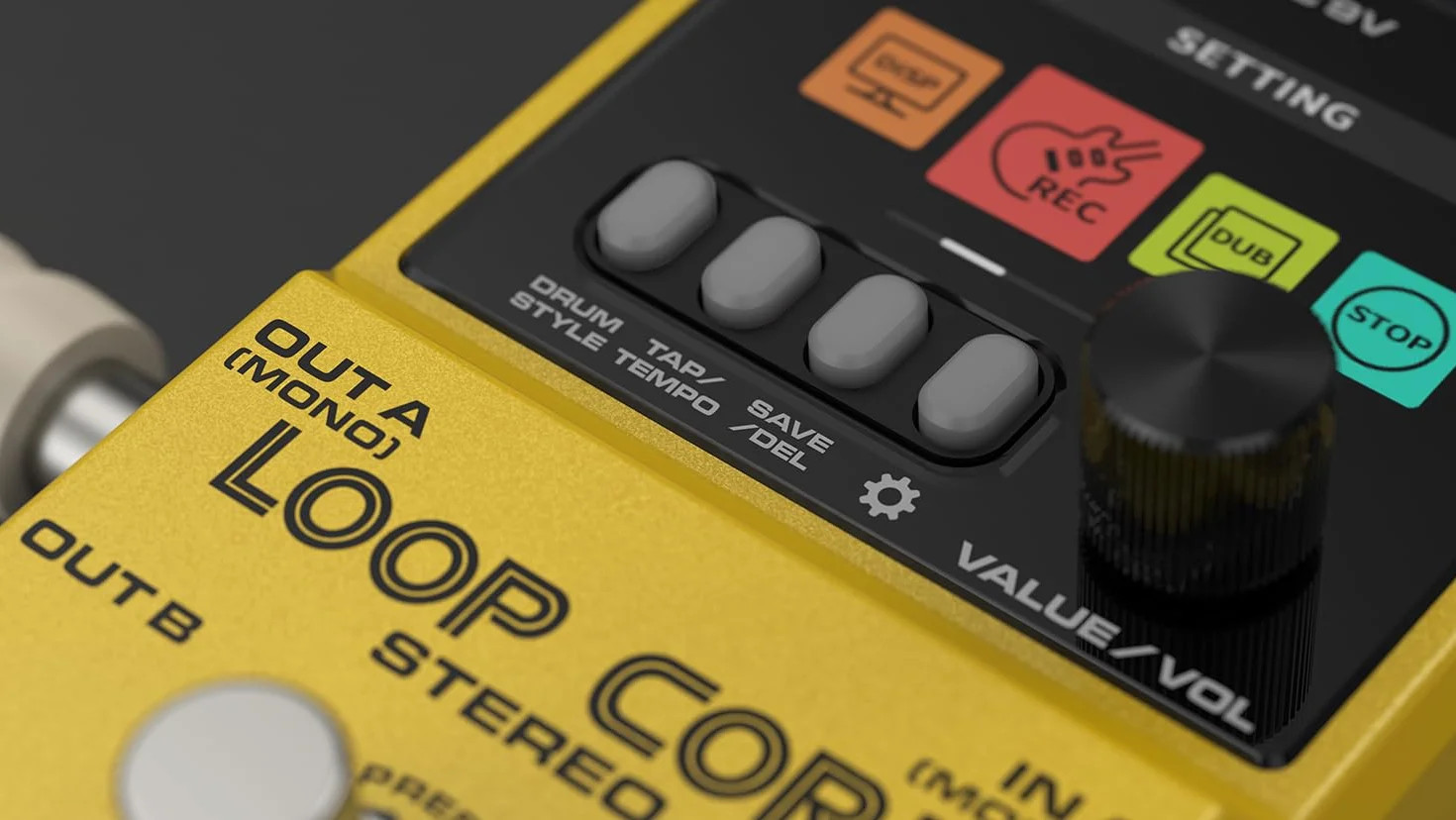 Pedal estéreo NU-X Loop Core | Looper de alta definición con 99 ranuras de guardado, entradas/salidas estéreo, control MIDI y máquina de tambor integrada