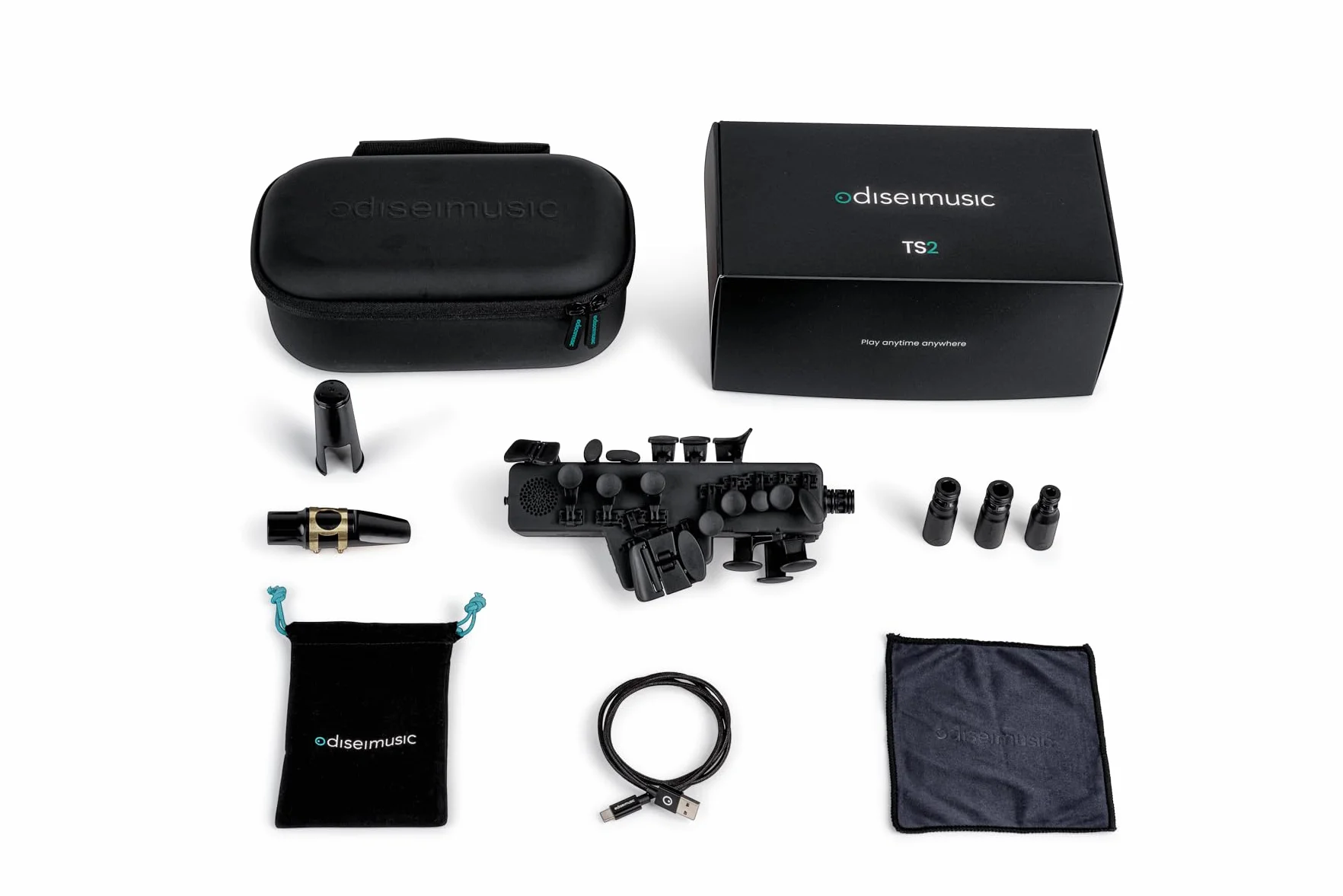 Odisei Music Travel Sax 2 (Black) | Saxofón electrónico | +50 sonidos | El más pequeño y ligero del mundo, practica en silencio