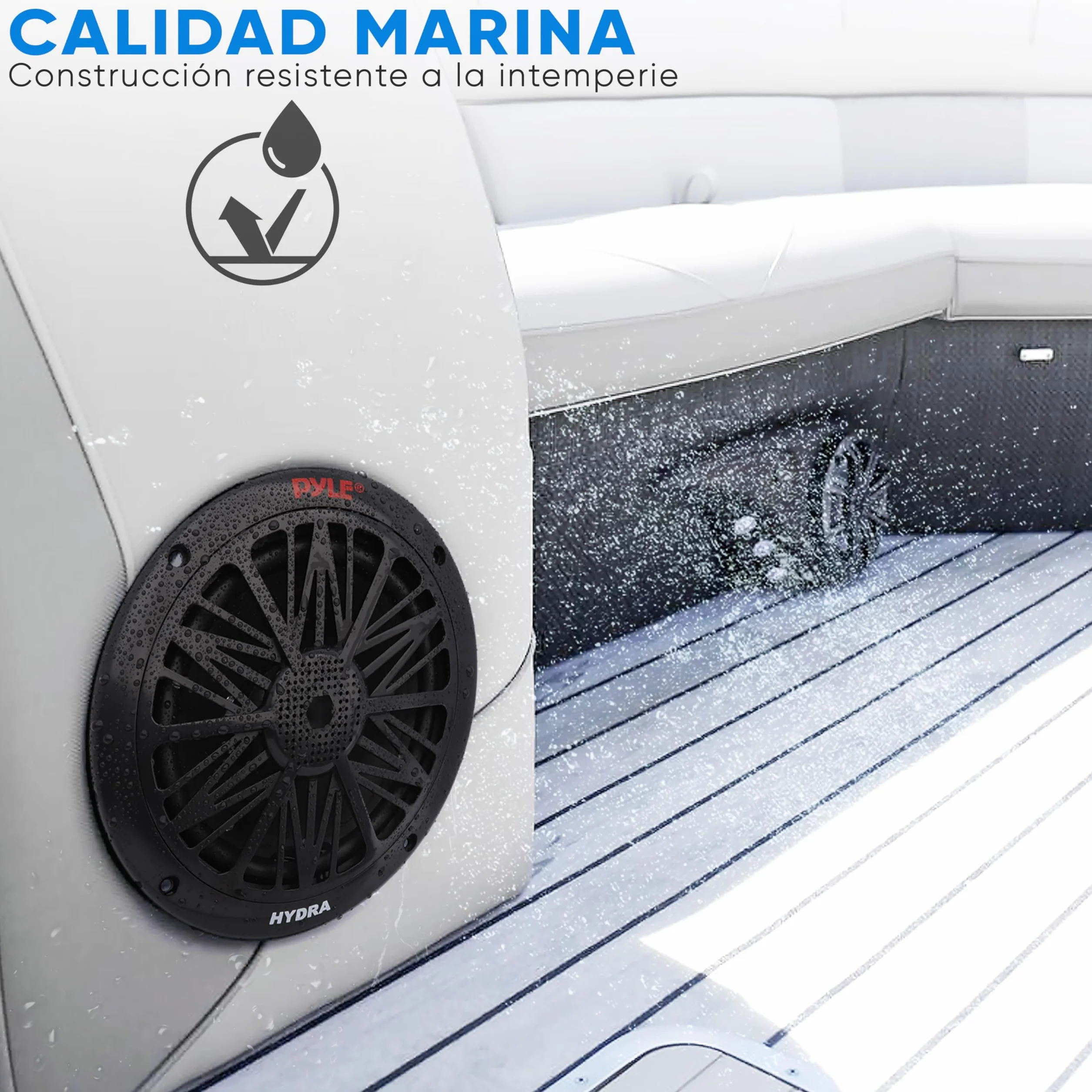 Pyle par de altavoces marinos de 6.5", 600W, resistentes al agua y a la intemperie