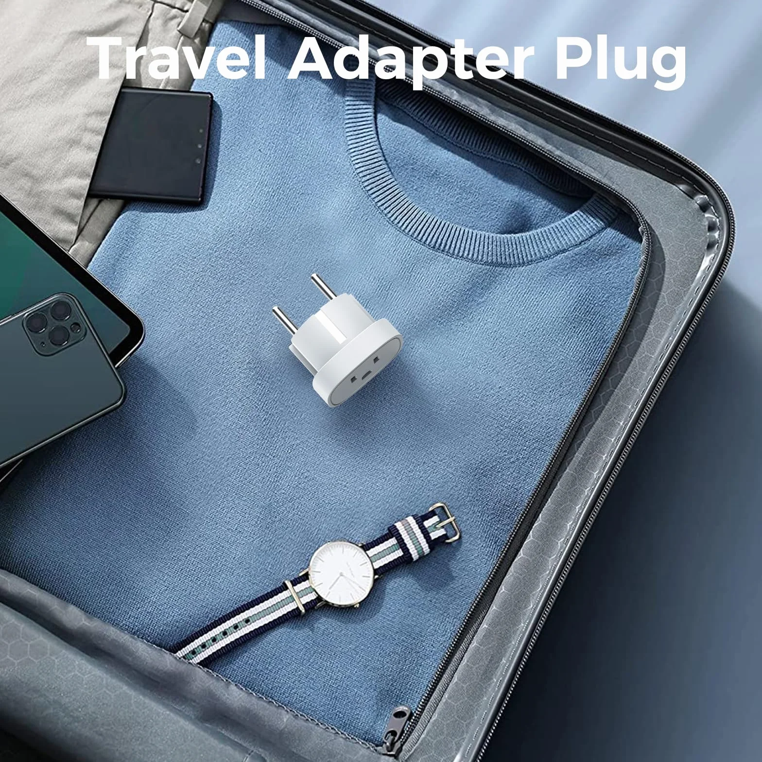 2X Adaptador de Enchufe de USA a Enchufe Europeo, Americano to España, USA a EU, Adaptador de Viaje Estados Unidos a Español
