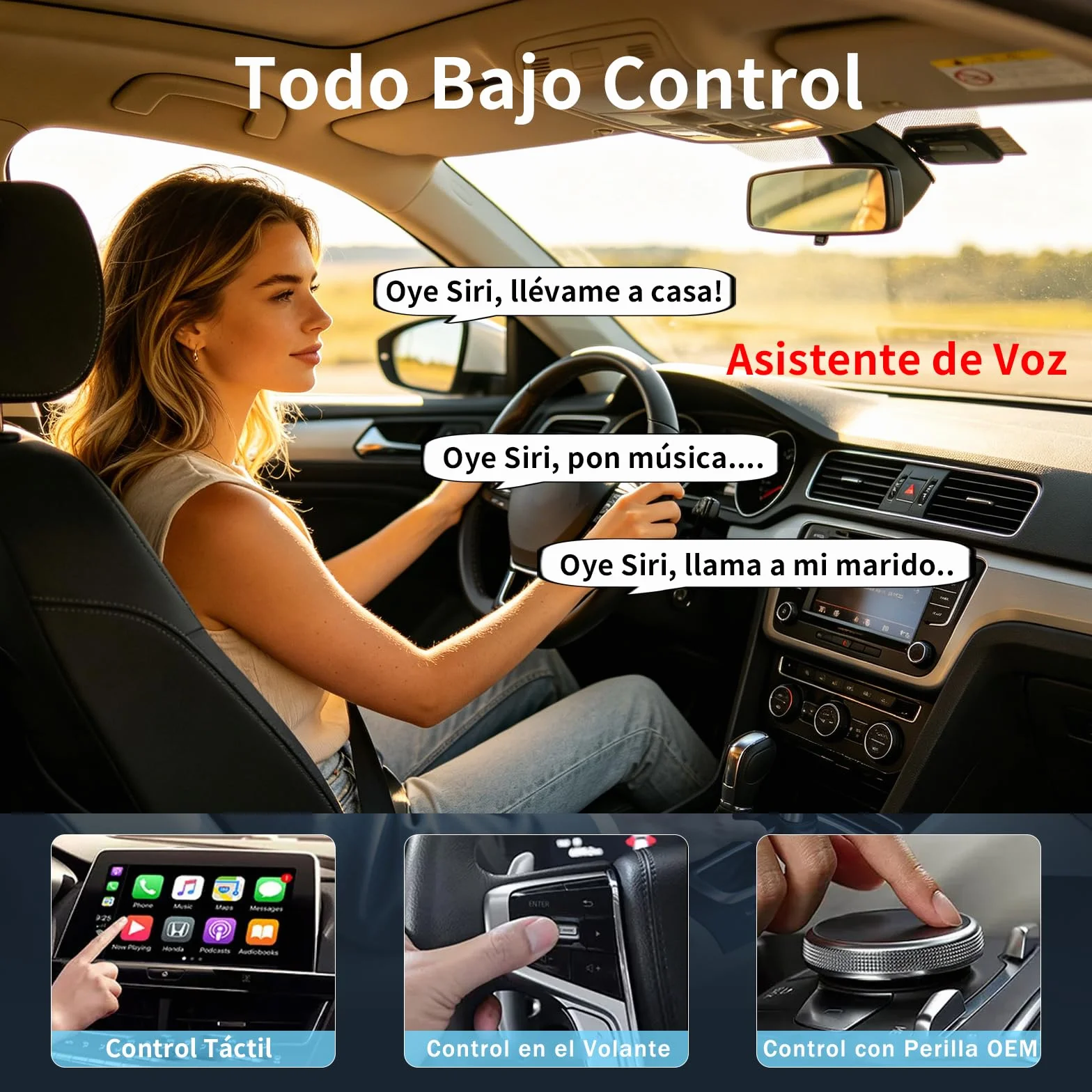Adaptador CarPlay Inalámbrico 2 en 1 Bluetooth para Coches iPhone iOS 10+ Android 11+