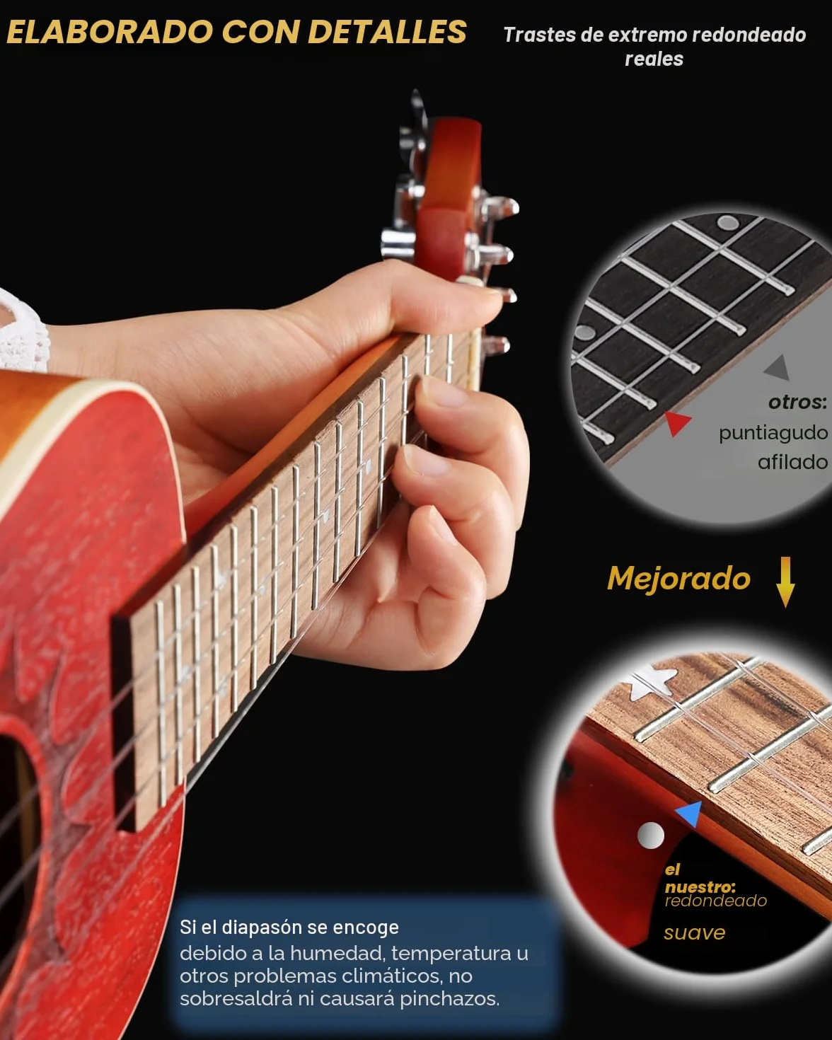 Winzz Ukulele Concierto Adulto 23 Pulgadas Principiante Set Madera De Caoba, Niños Principiantes, Ukelele Único Comprar Regalos (Cuerdas de Carbono, Mate Sunburst)