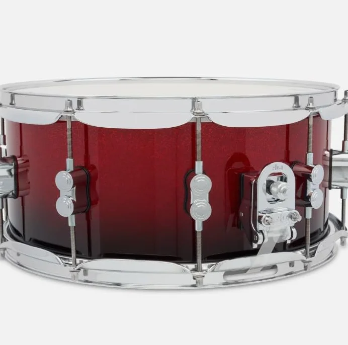 Pacific Drums Concept Maple Snare Drum, caja de arce, 14" x 6,5", Red to Black Fade Lacquer