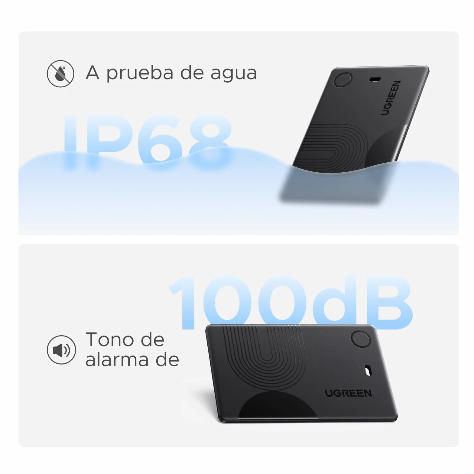 UGREEN FineTrack Slim Finder Tag Carga Inalámbrica Localizador Tracker Bluetooth Compatible con Apple Find My (Solo iOS) Ultra Fino Impermeable IP68 para Cartera Maleta