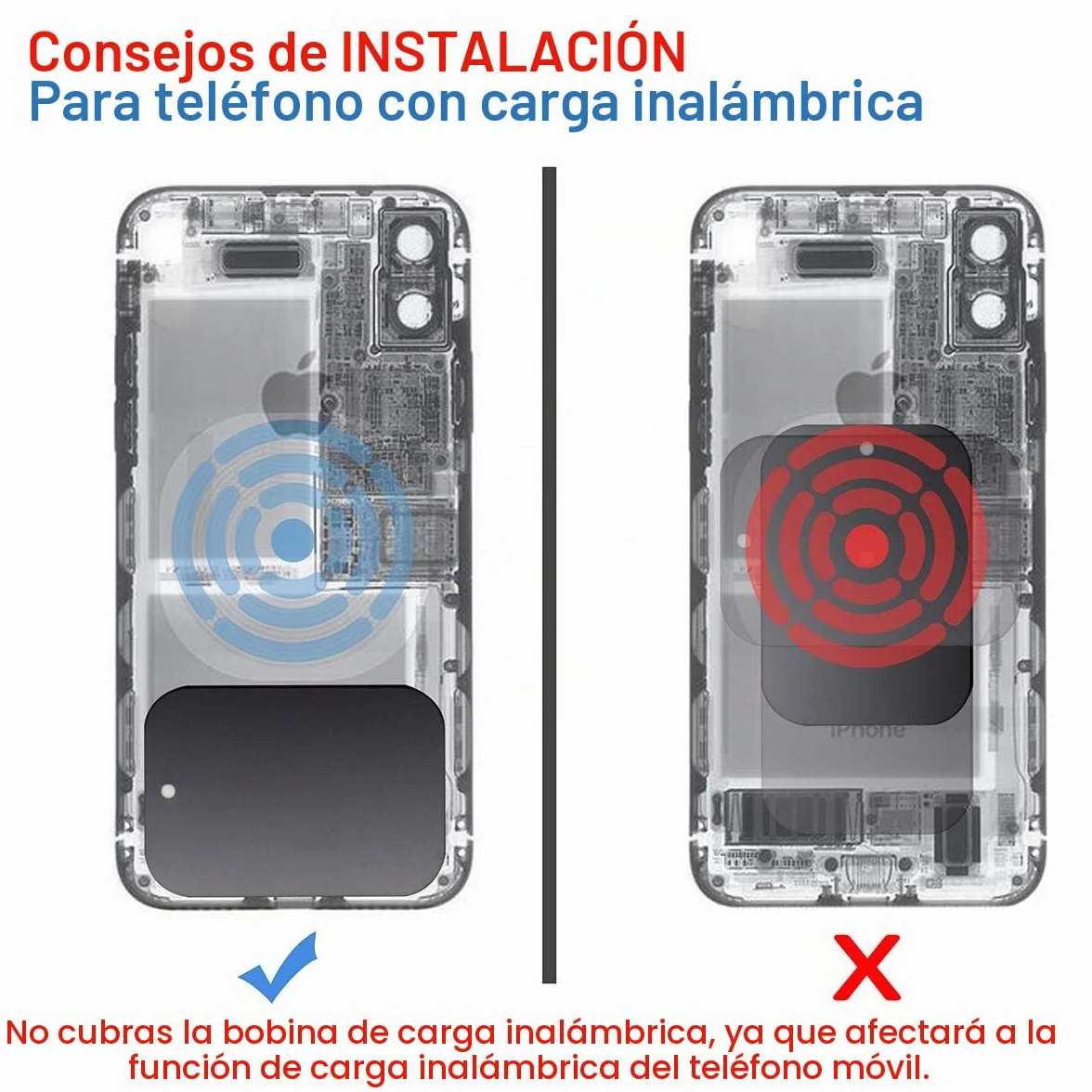 4 Paquetes Placa Metal Delgada Soporte Magnético Teléfono Coche Redondo Rectangular