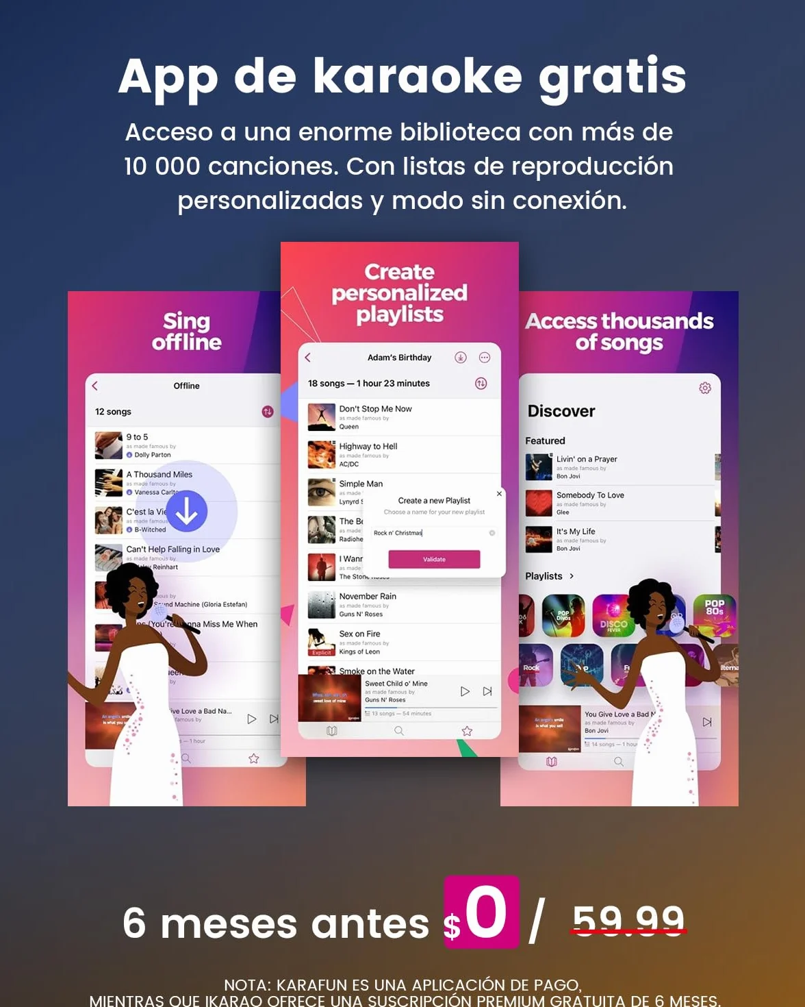 Karaoke Profesional para Adultos con 2 Micrófonos Inalámbricos, Sistema Karaoke para TV con Preamplificador de Micrófono, Bluetooth Portátil para Fiesta（Break X2）