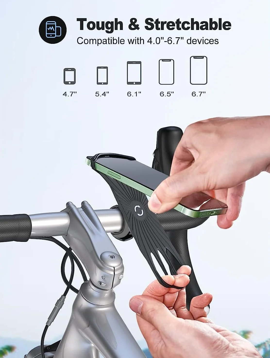 Soporte universal para teléfono móvil de bicicleta y moto, giratorio 360°, compatible con 4,5-7,0"