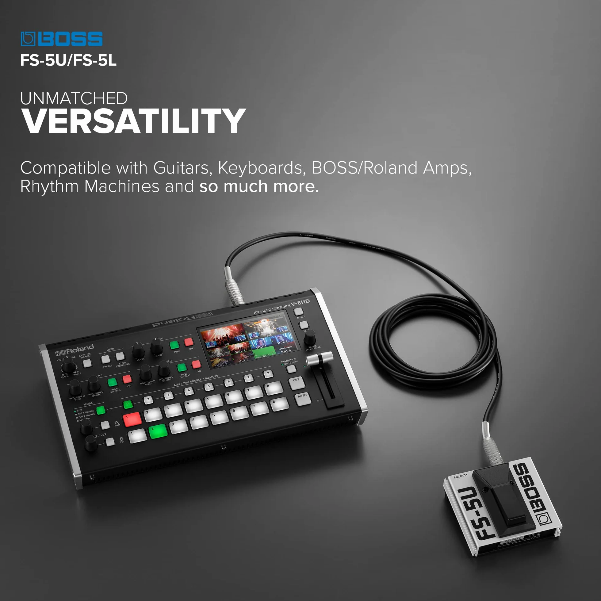 Conmutador de pedal BOSS FS-5L para control ON/OFF de los efectos de tu instrumento musical y más | Conmuta funciones con el pie | Compatible con guitarra | Teclado | Amplis BOSS/Roland y más
