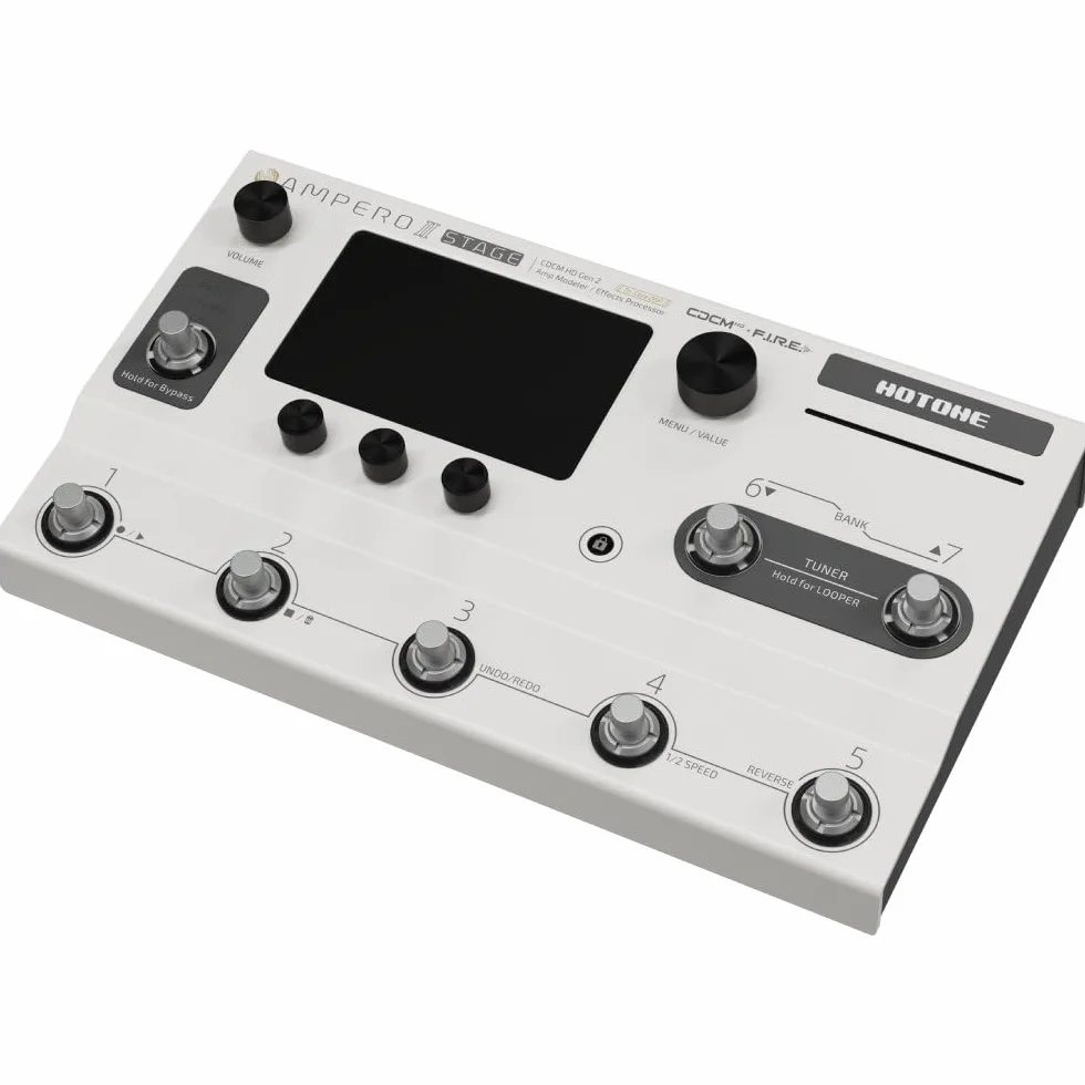 HOTONE Procesador de pedal multiefecto, pantalla táctil, guitarra, bajo, amplificador, modelado, gabinetes IR, simulación, cadenas de doble efecto con FX Loop MIDI I/O estéreo OTG, interfaz de audio