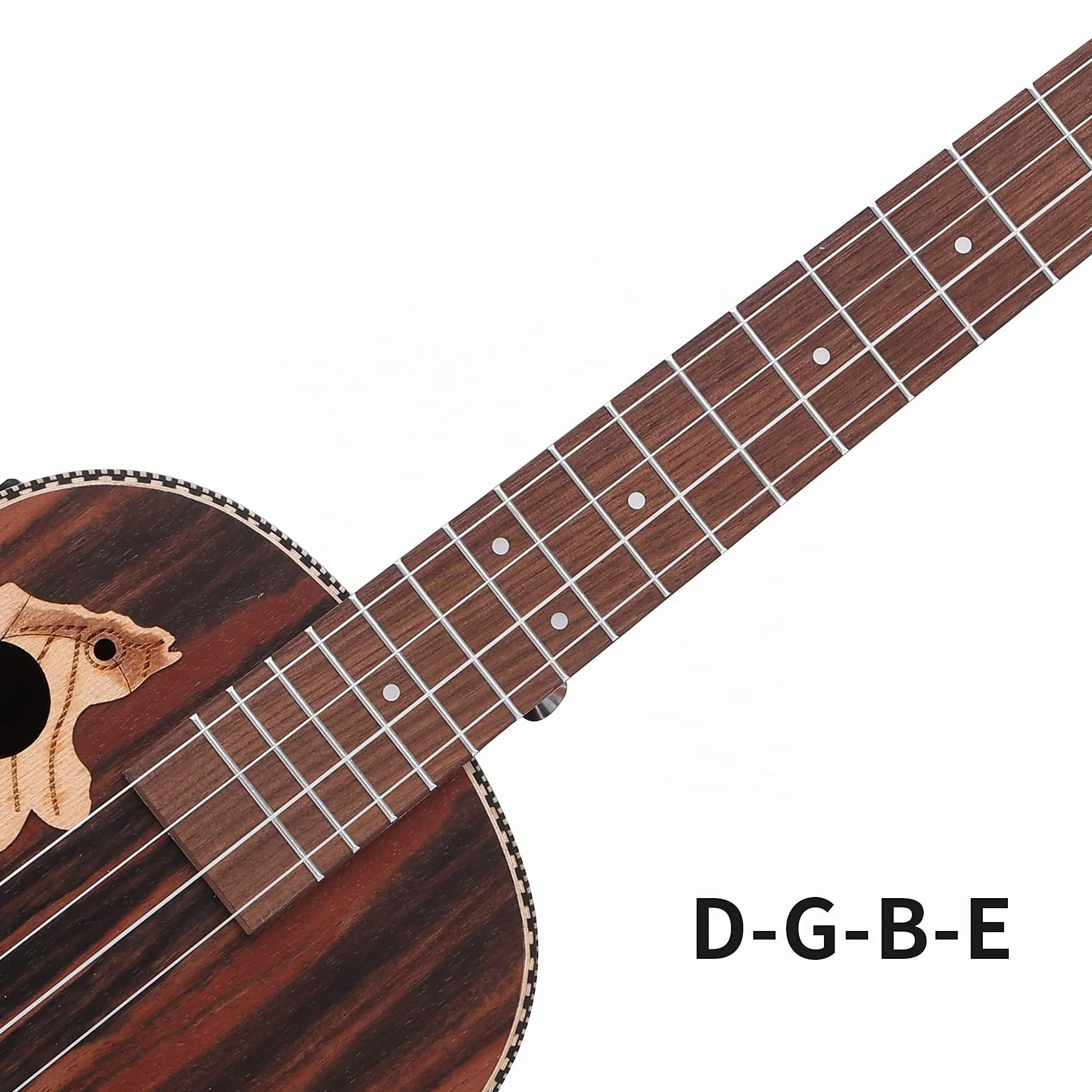 Batking Ukelele Baritono, 30 Pulgadas Blackwood acústico eléctrico barítono ukulele con bolsa, correa, cuerdas de nailon, afinador eléctrico, púa, agitador