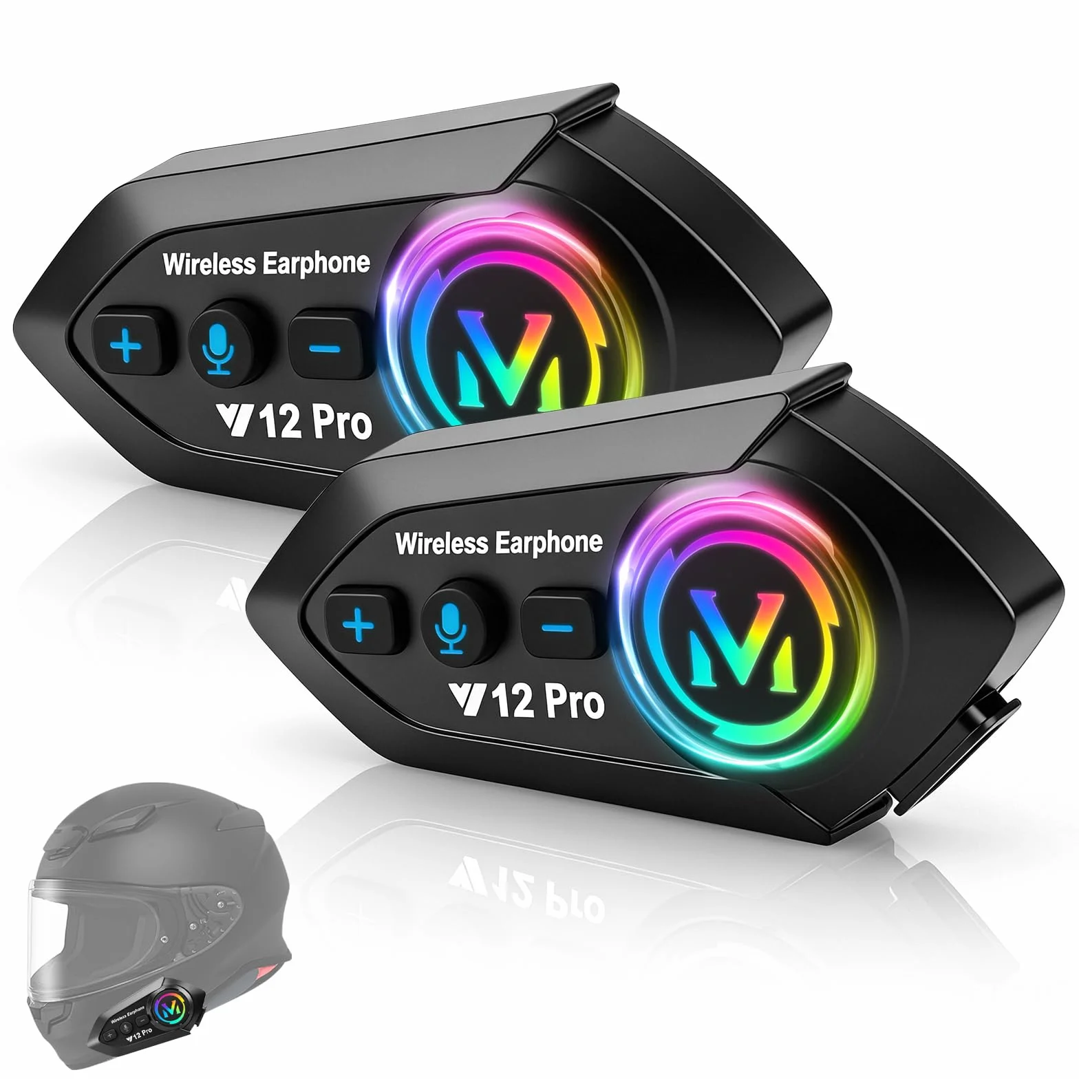 Intercom Moto Duo BT 5.4 Sistema de Comunicación 500 m IP56 Resistente al Agua para 2 Cascos