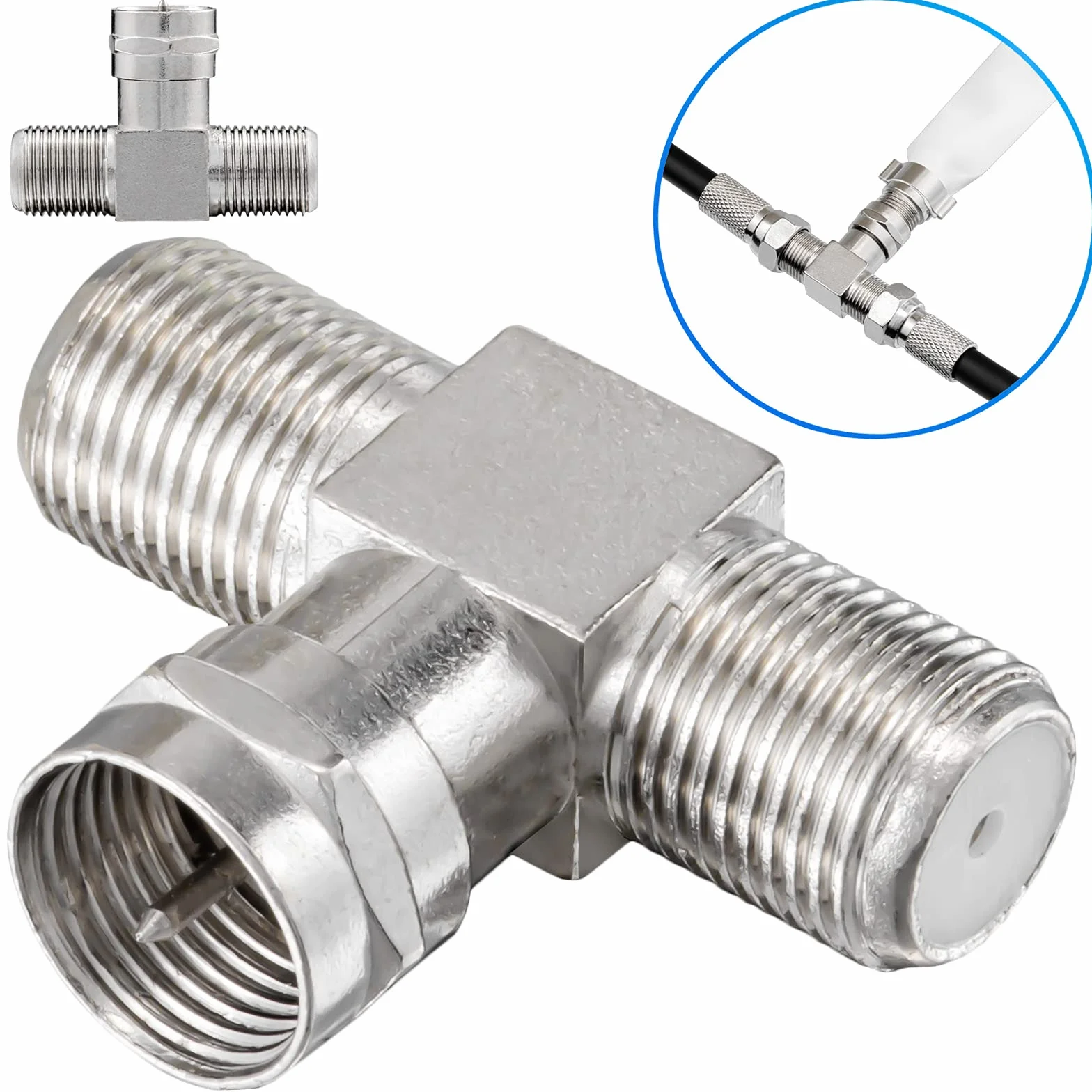 HB-DIGITAL Divisor de TV Sat-BK, distribuidor de cable en T, 2 vías, 2 vías, 5-2400 MHz, digital y analógico, satélite DVB-S2, FM FM, televisión por cable, DVB-C, adaptador de antena, 2 conectores F