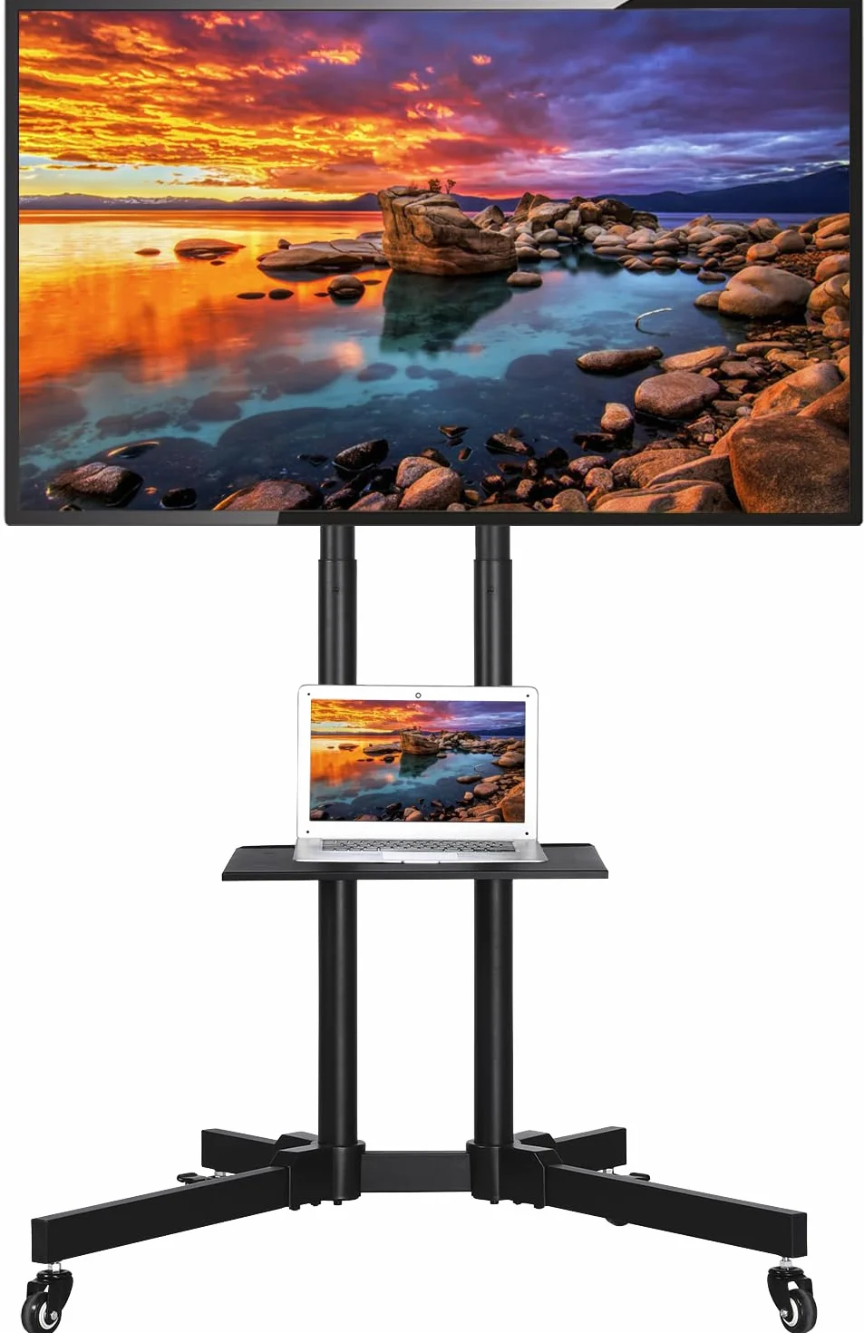 Yaheetech Soporte TV Pie Ruedas para Televisiones de 32-65 Pulgadas de Plasma/LCD/LED Altura Ajustable Soporte TV Suelo Mueble hasta 50Kg Máx VESA 600x400mm