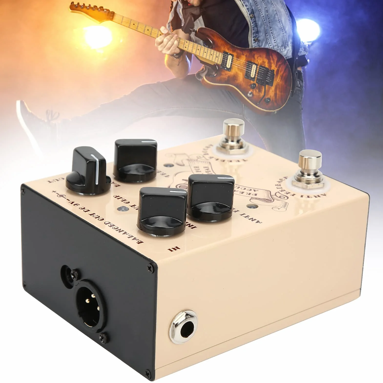 Caja DI Para Guitarra, Carcasa De Aleación De Aluminio, Pedal De Efecto De Guitarra Acústica, Caja De Inyección Directa, Accesorios Para Instrumentos Musicales Para Amantes De La Guitarra